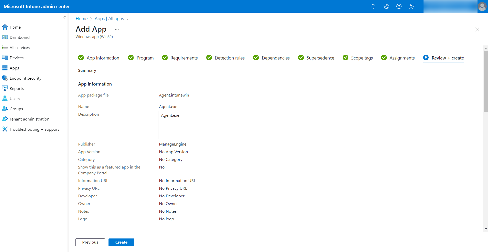 Assign the application Assign the application