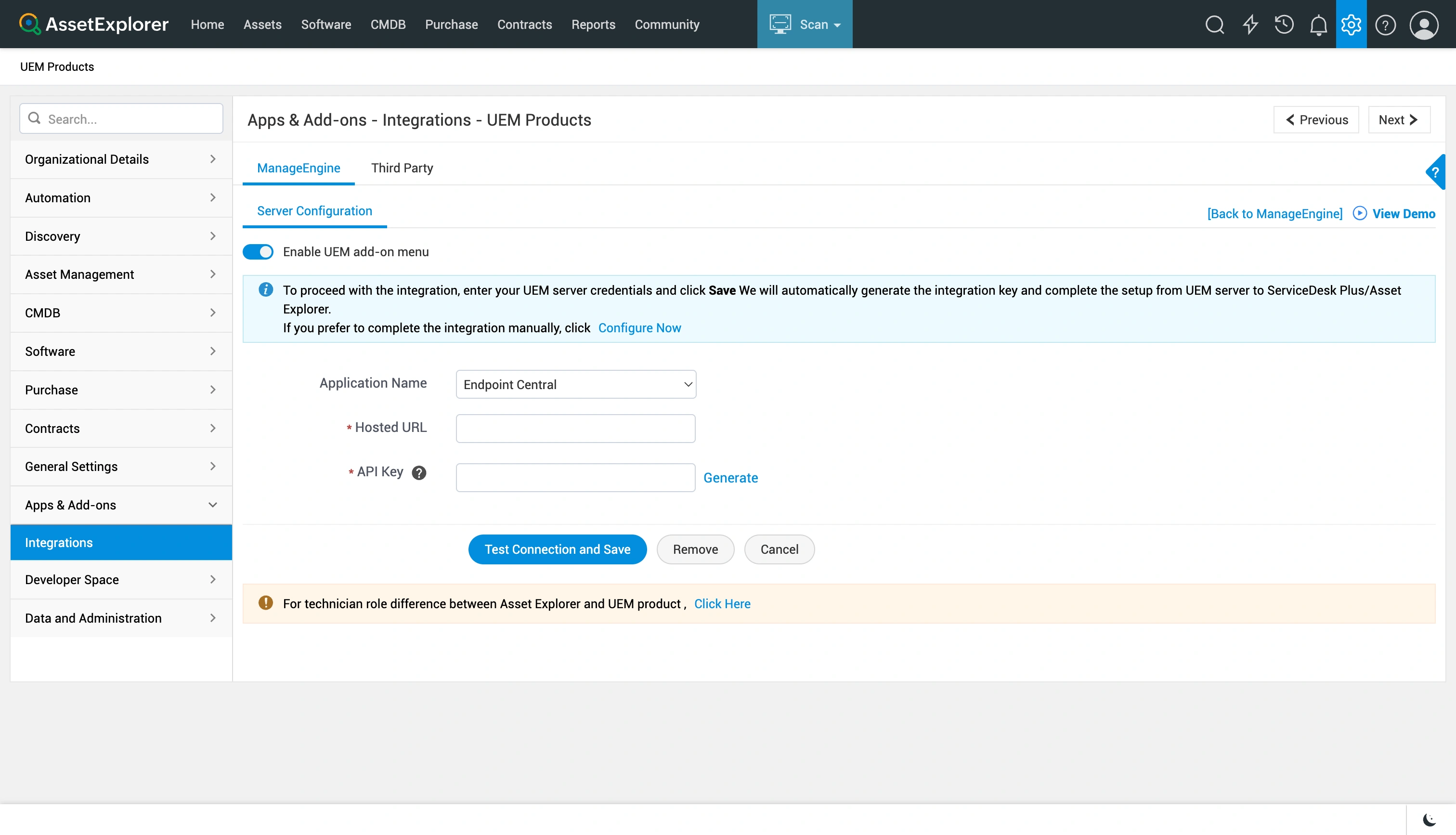 Generate UEMS API Key