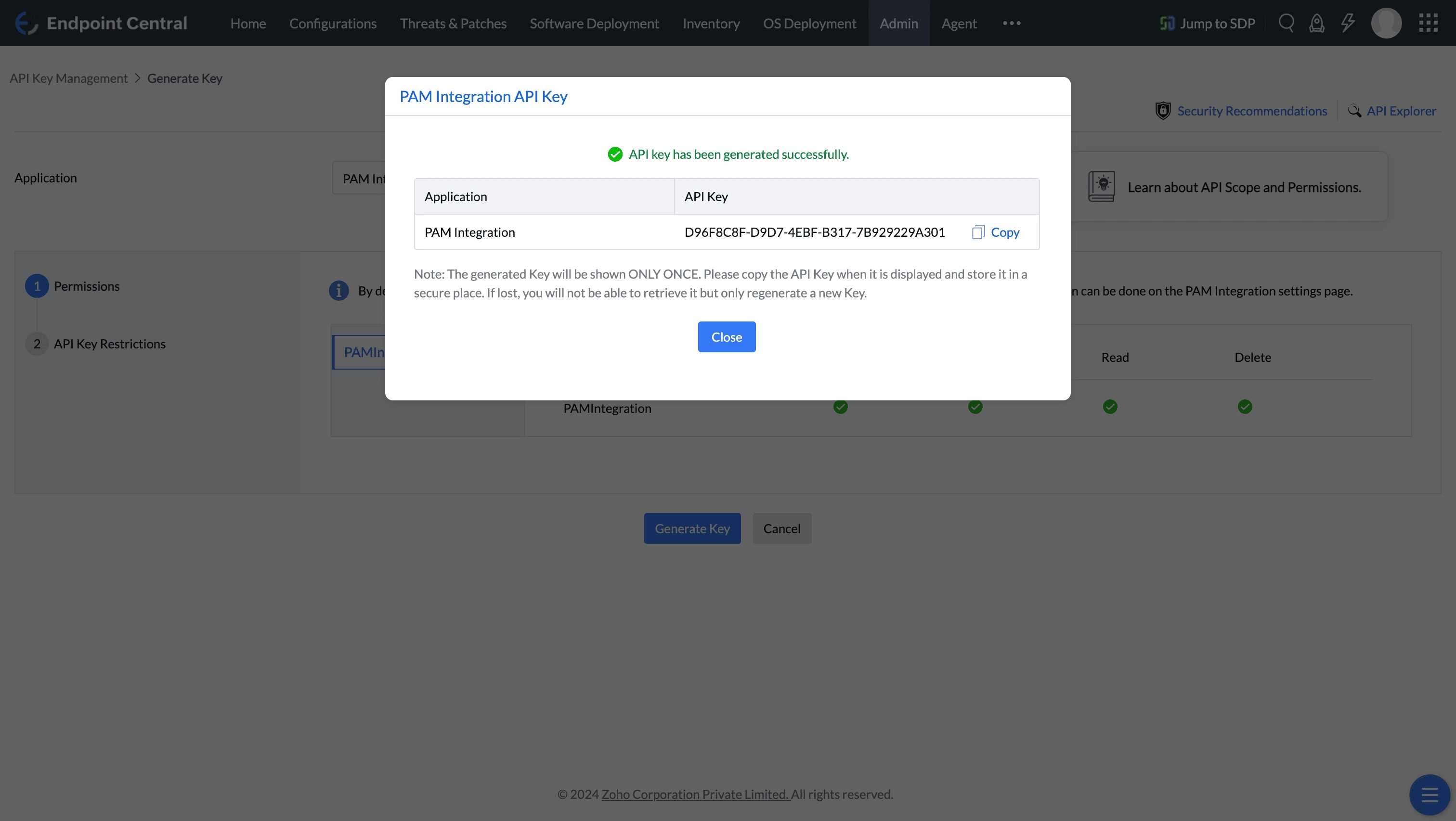 PAM360 API Key Generation PAM360 API Key Generation