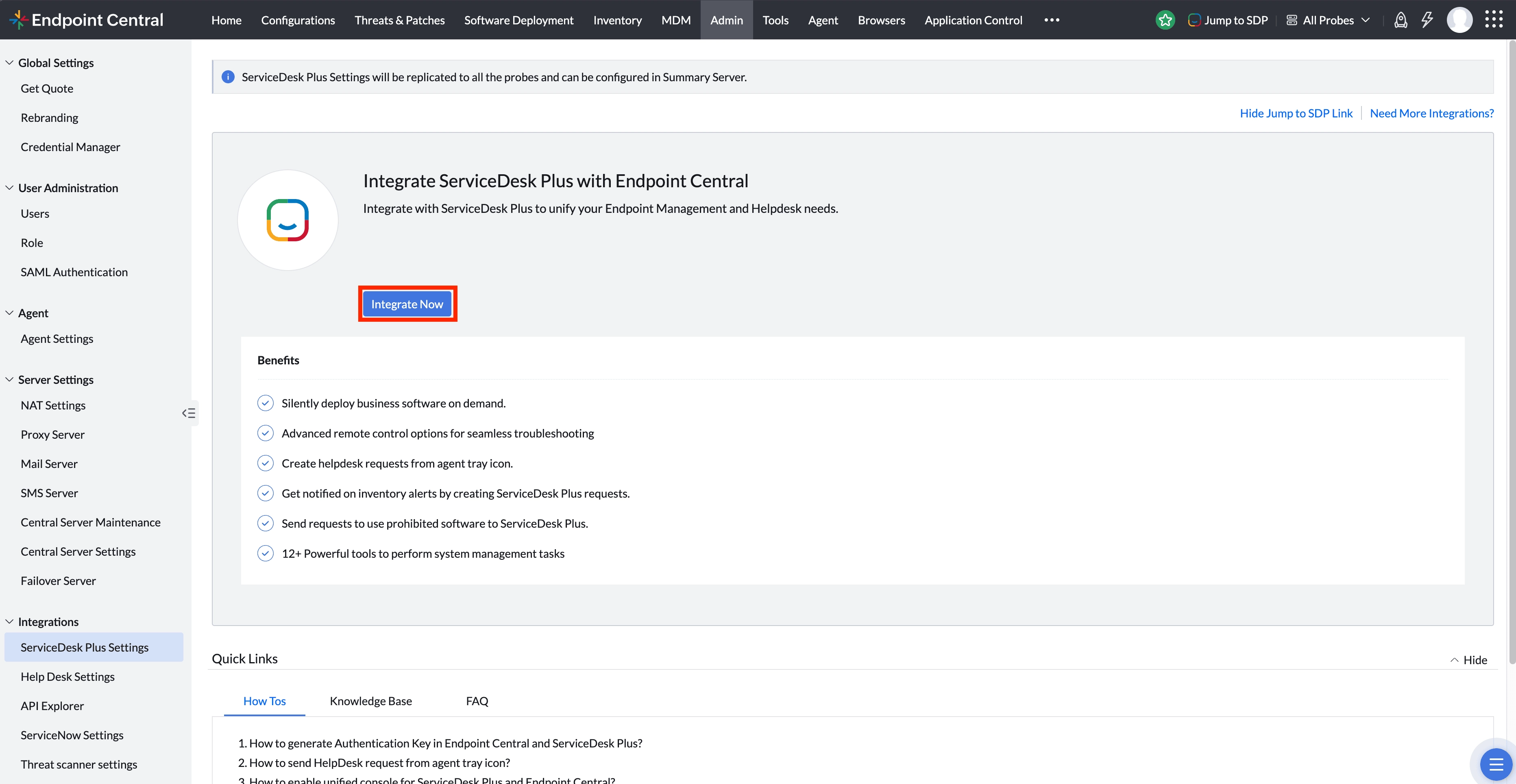 Integration von ServiceDesk Plus mit Endpoint Central ...