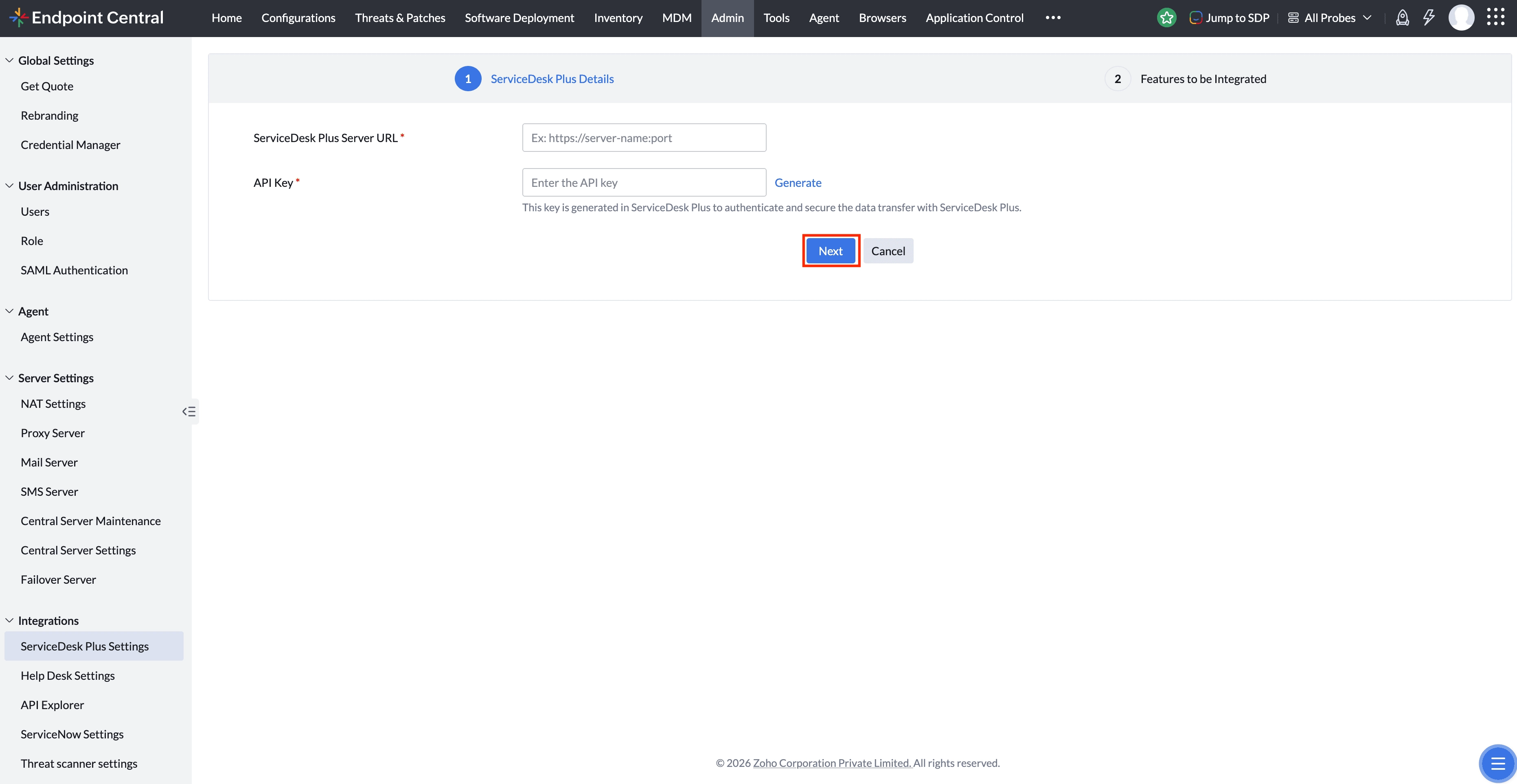 Integration von ServiceDesk Plus mit Endpoint Central ...
