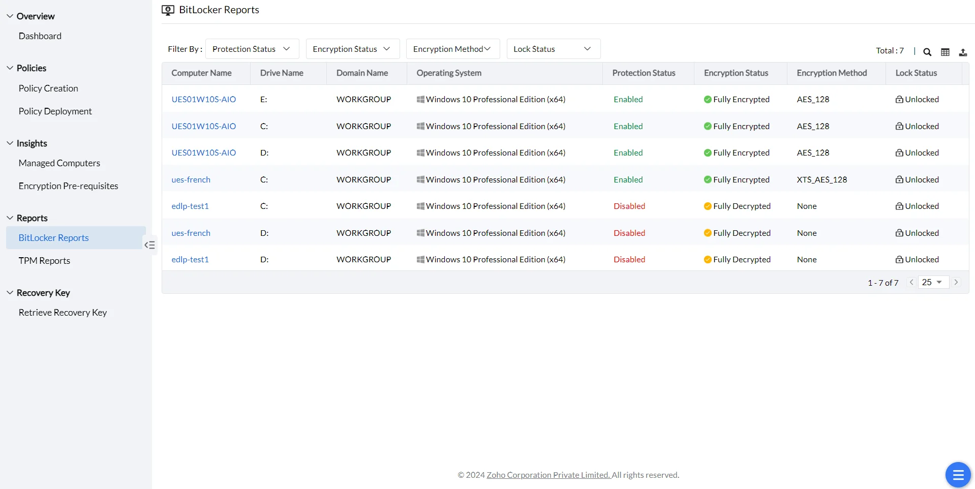 Bitlocker Reports Bitlocker Reports