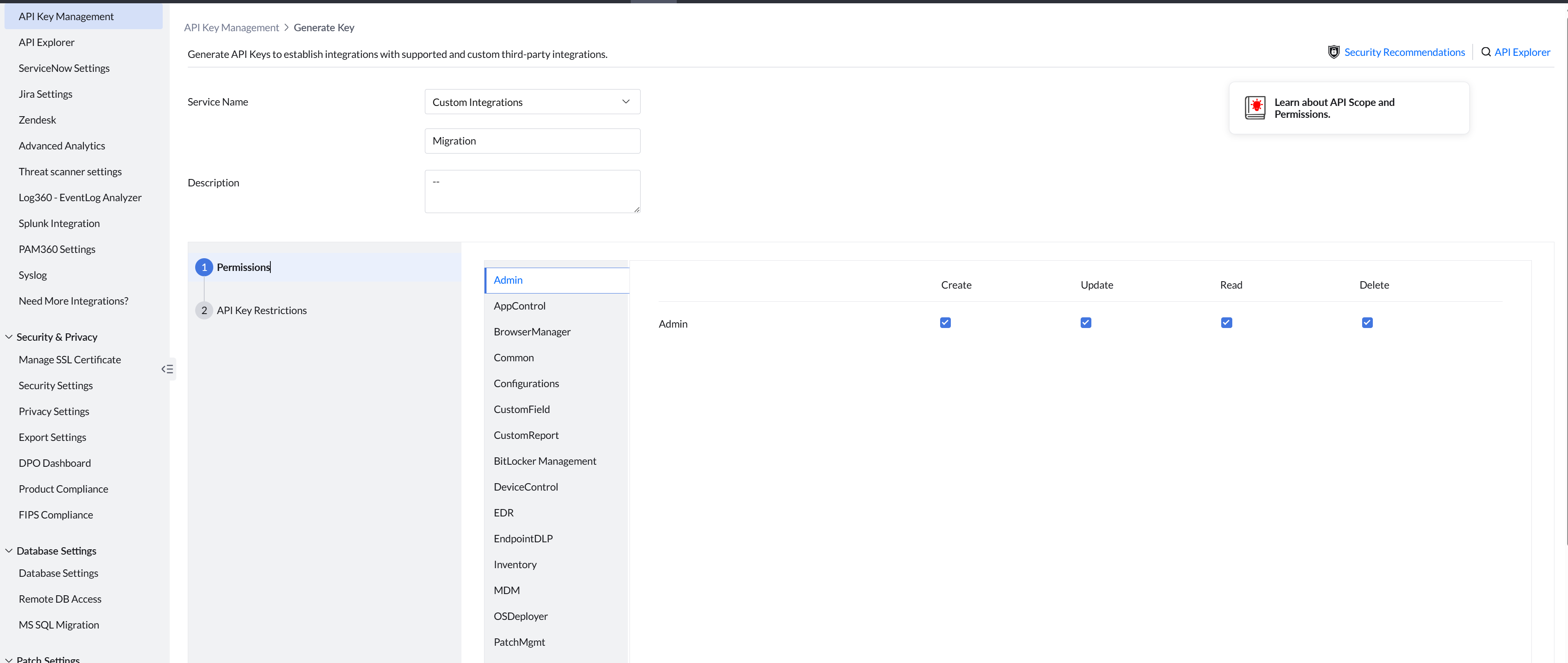Migration Tool - Service Name and Permissions