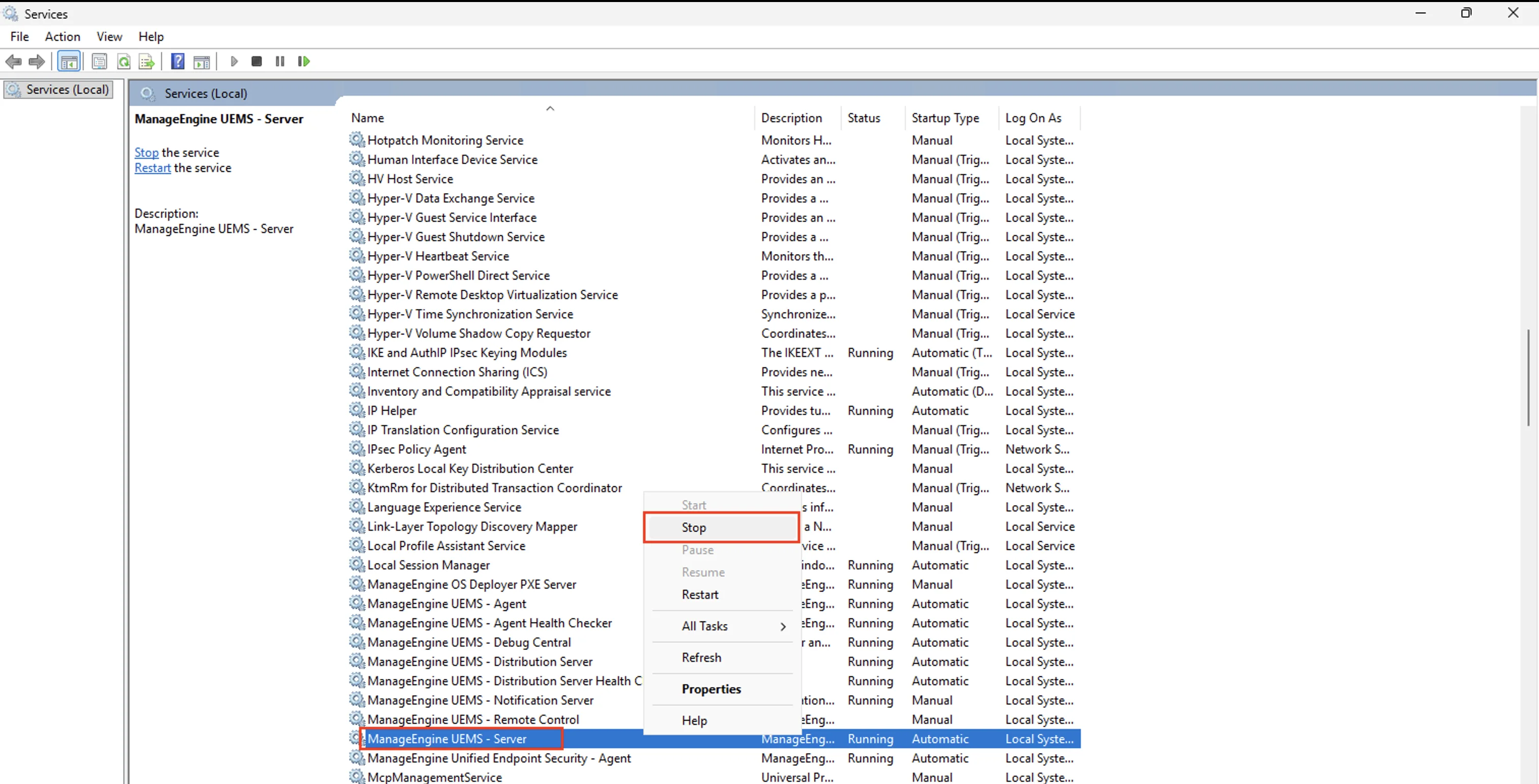 Navigation To Stop EC Server Result