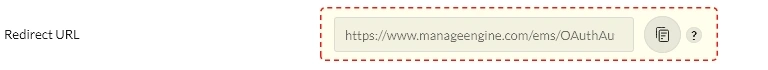 Copying the Redirect URL from OAuth Authorization Server Settings in Endpoint Central