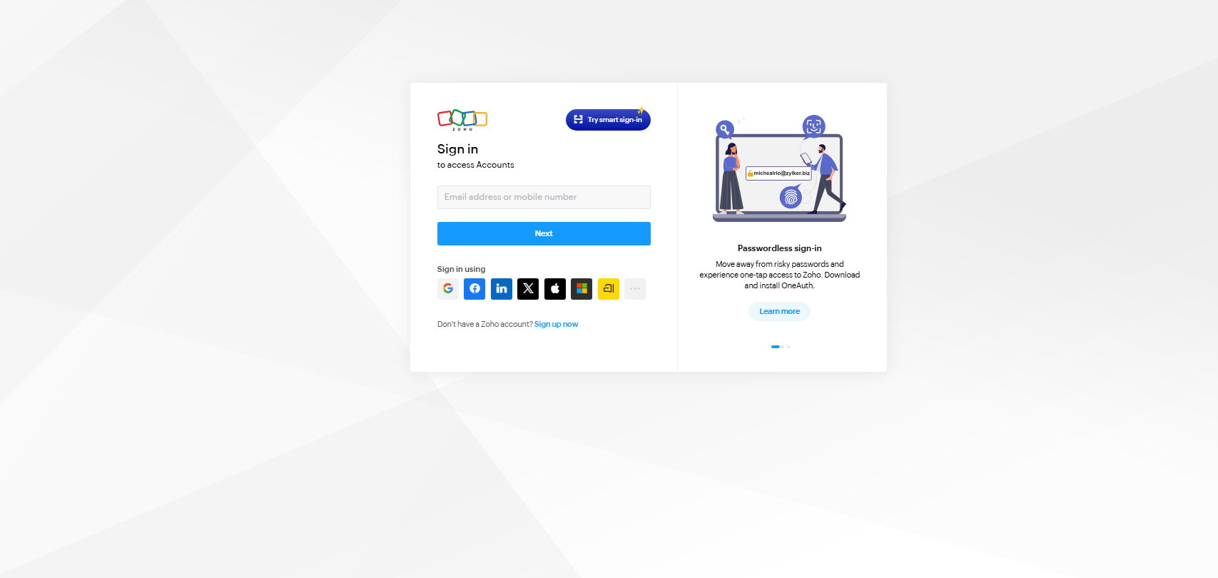 Migration Tool - Zoho Sign-in