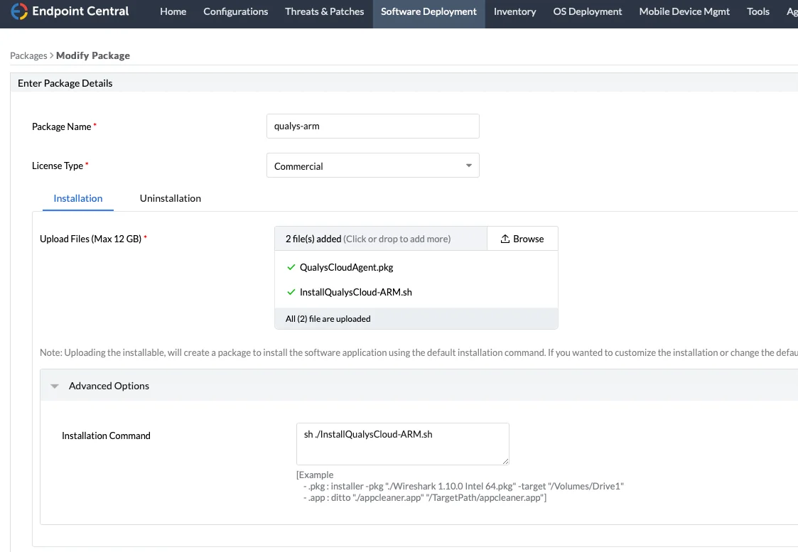 Qualys package creation for ARM based deployment to mac machines. Qualys package creation for ARM based deployment to mac machines.
