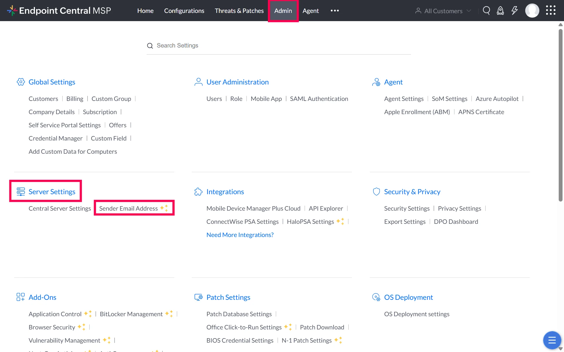 Sender Mail Address Configuration