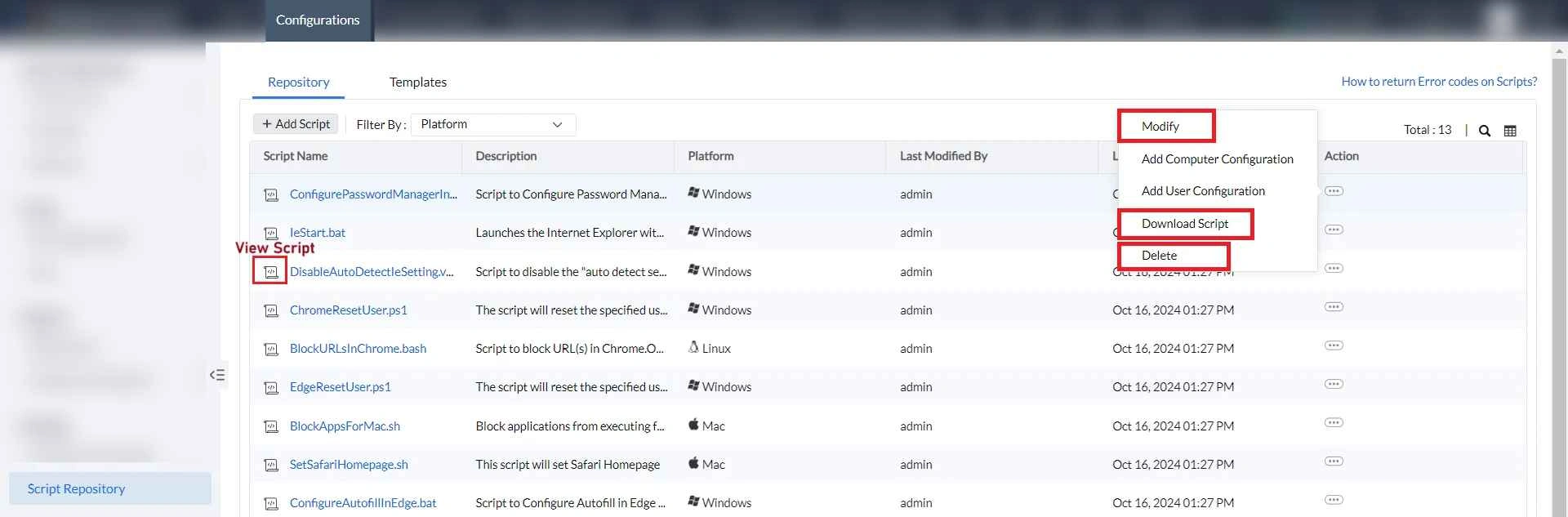 script template-add to repository script template-add to repository