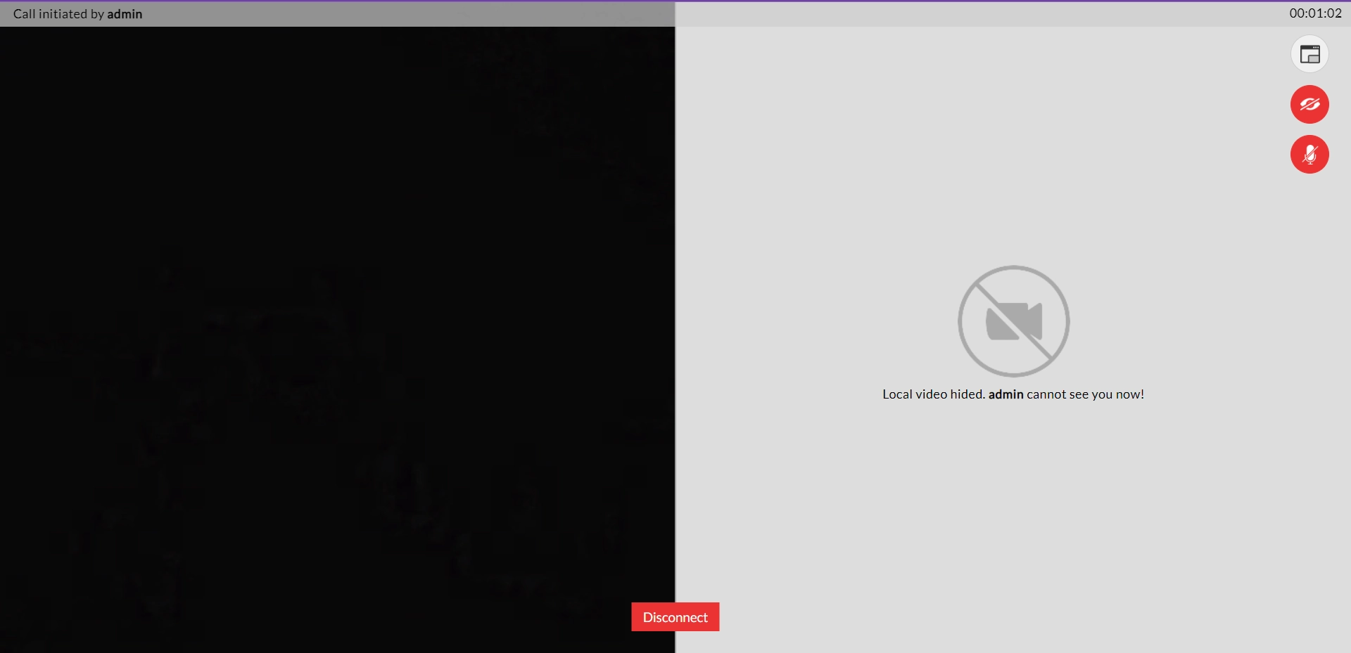 Video Call - end user view communication