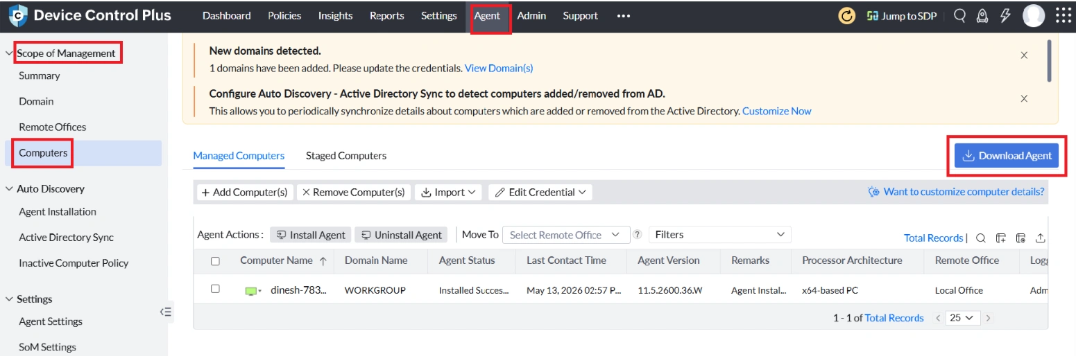 Install agent via sccm