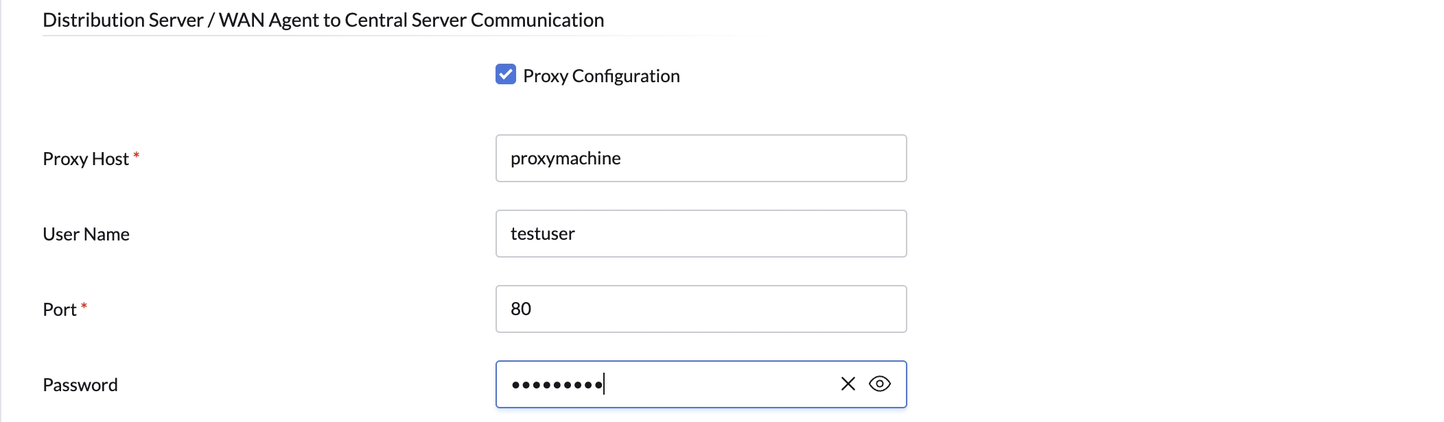 Proxy Configuration