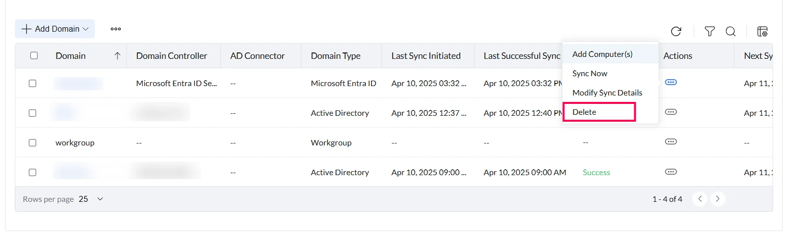 Delete Domain