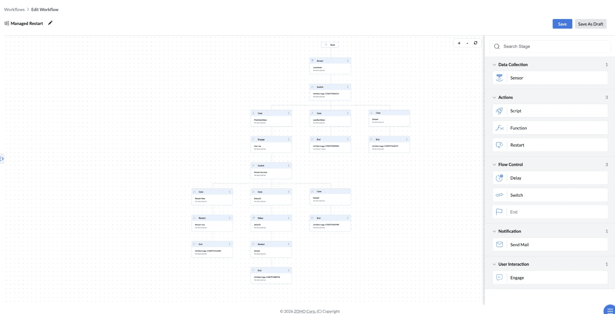 Managed device restart workflow showing user engagement choices Managed device restart workflow showing user engagement choices.