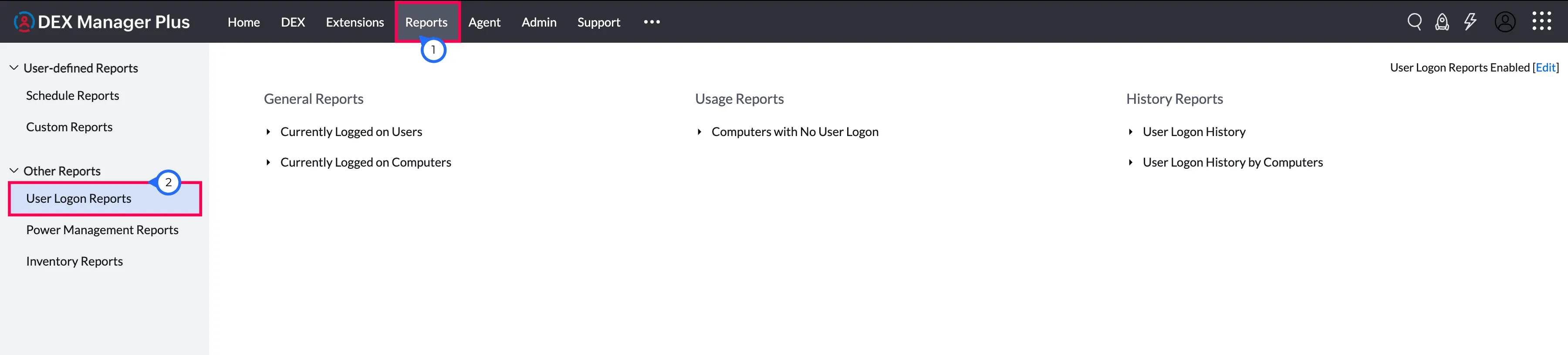 what are different type of user logon reports what are different type of user logon reports