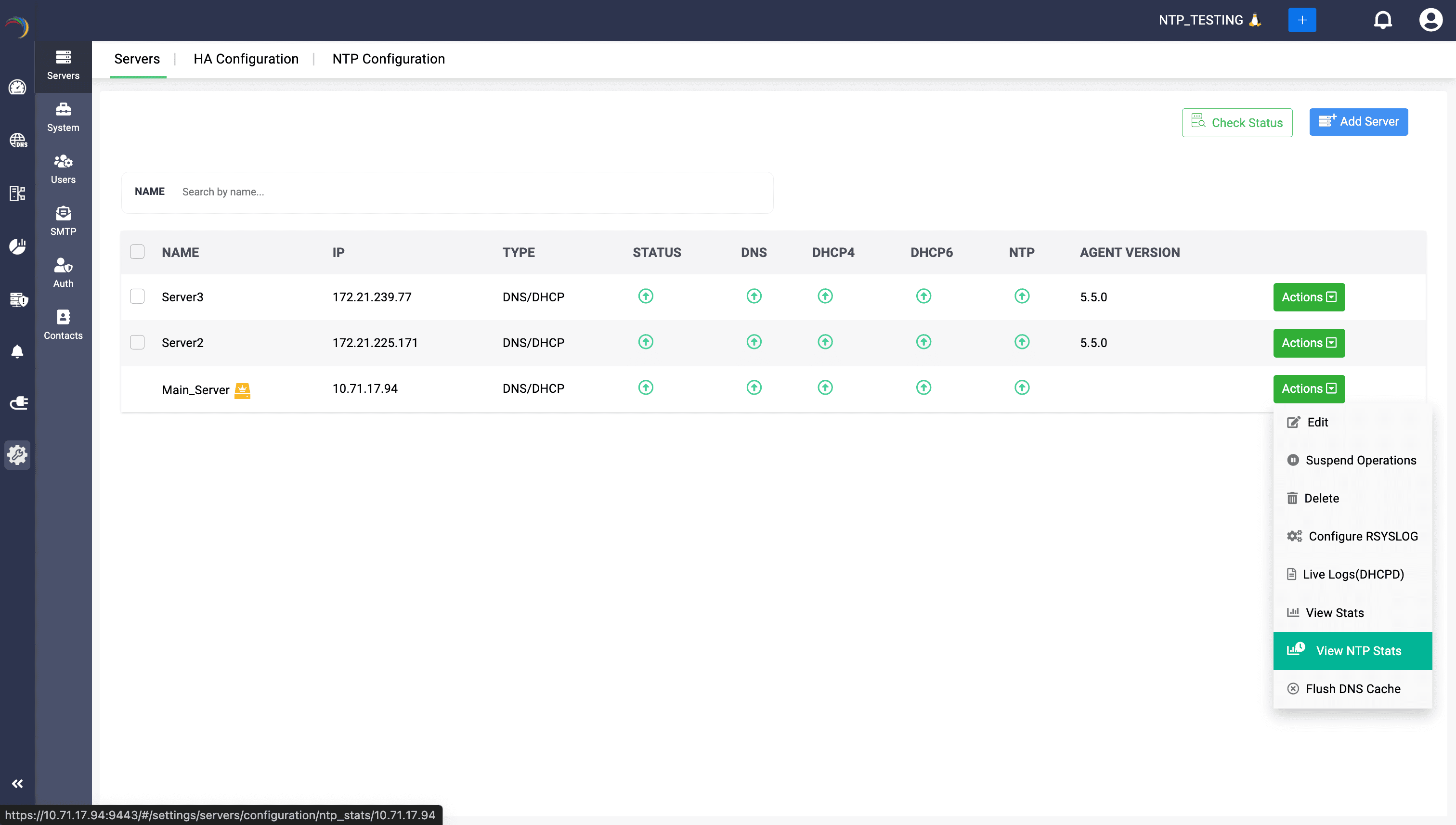 NTP Stats Dashboard Access