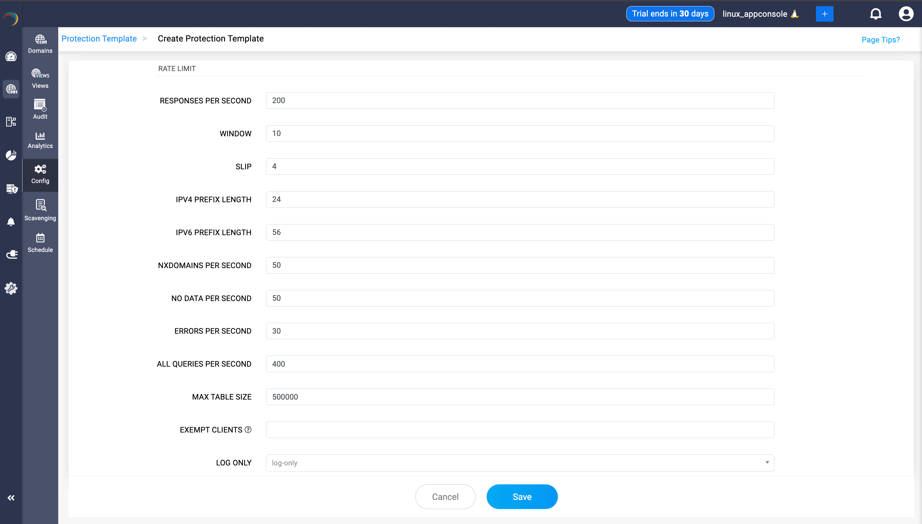 rate limiting options