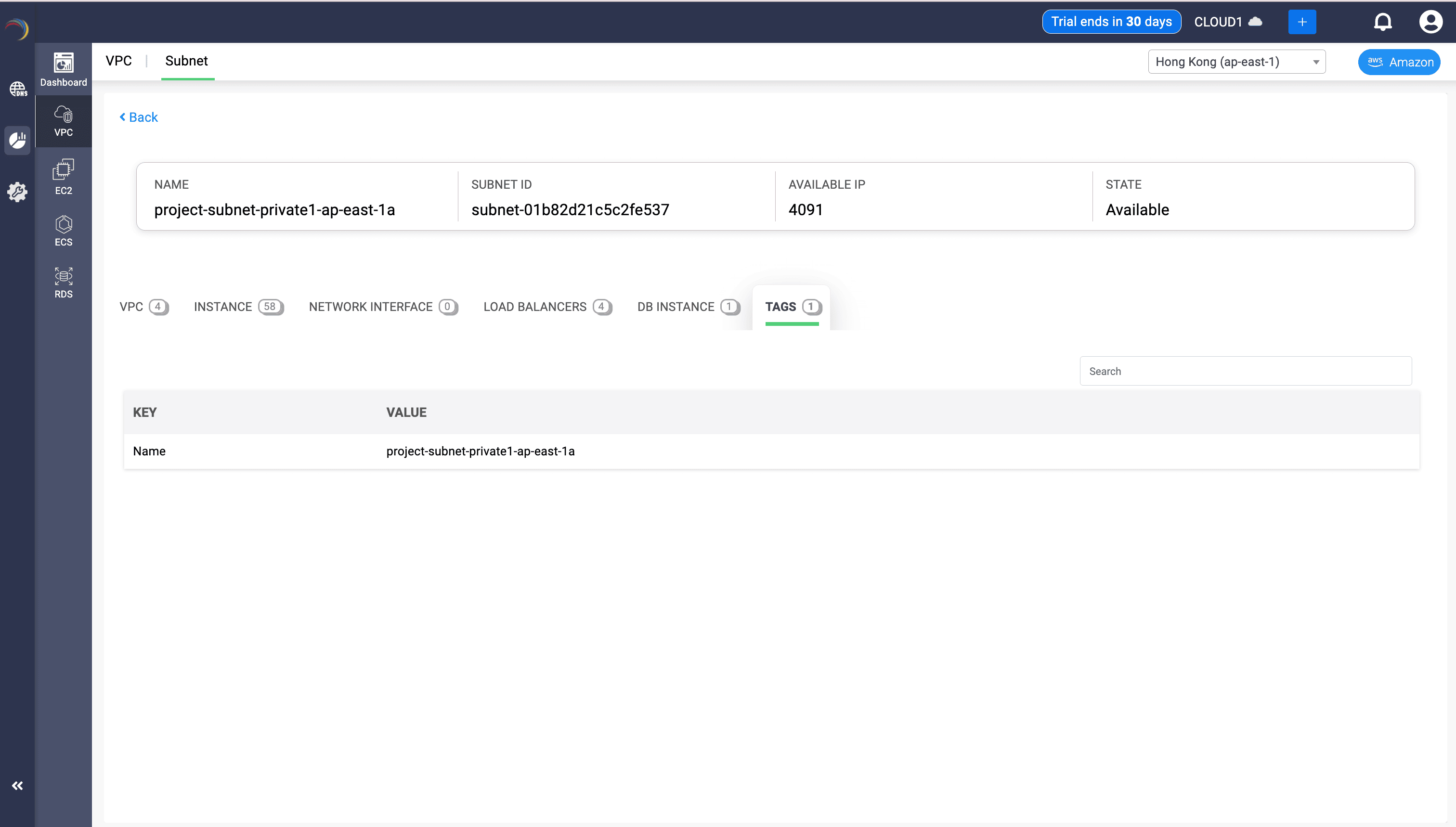 DDI Central Load Balancer View