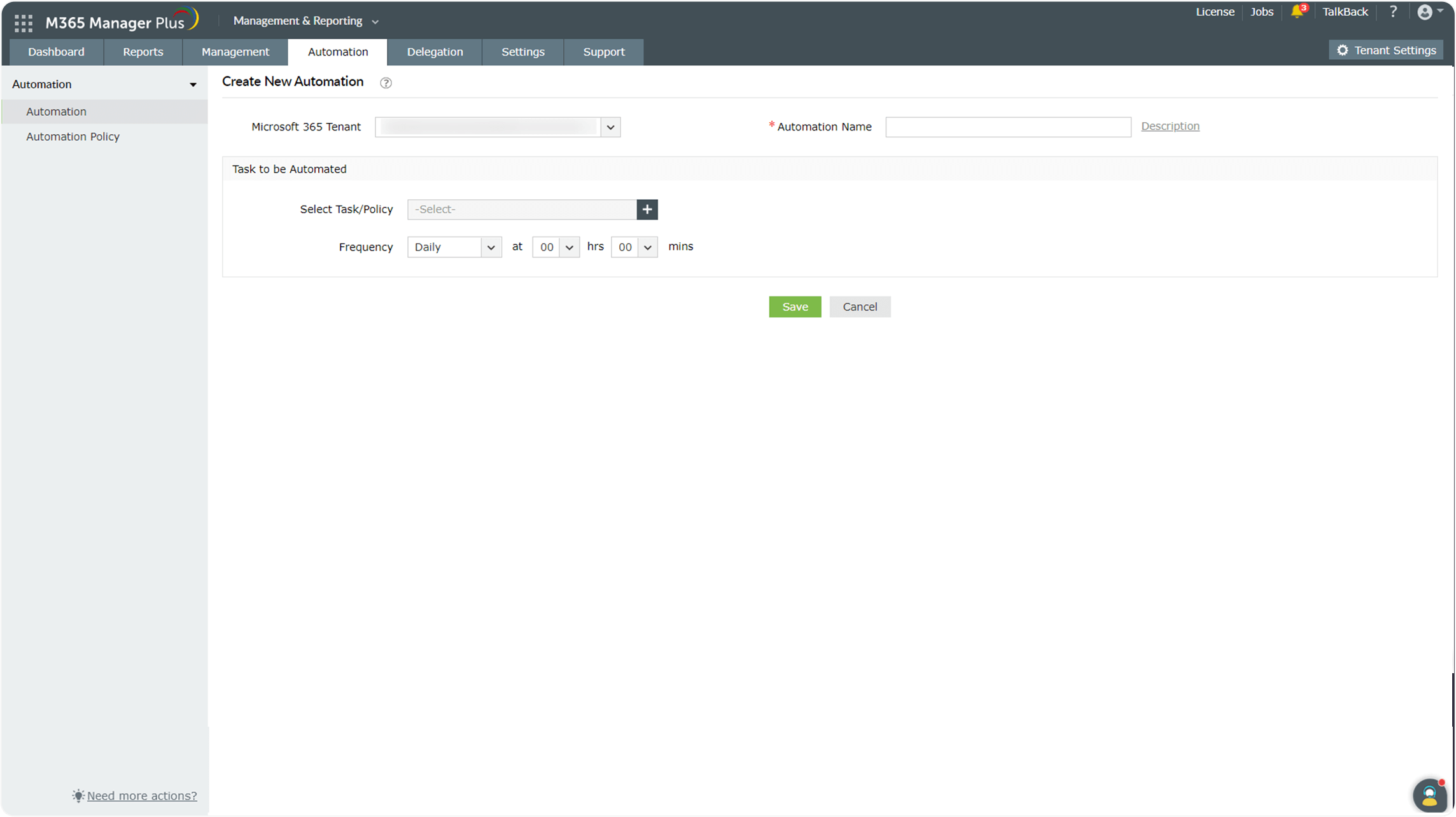 Custom automation policies