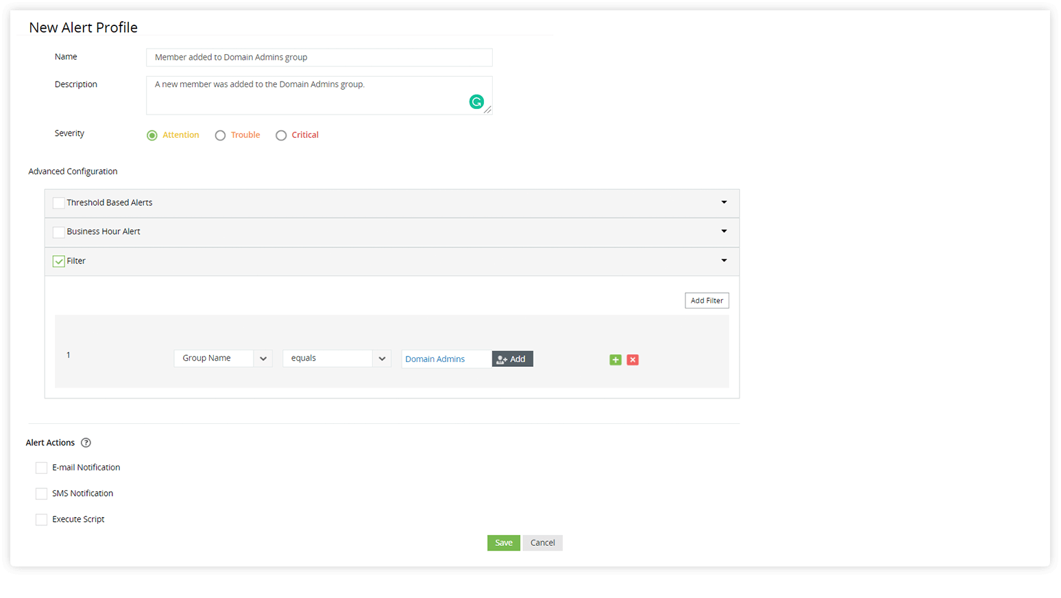 Instant security alerts
