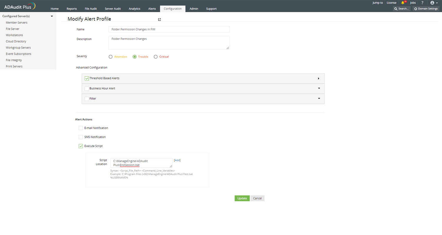Instant email/SMS alerts