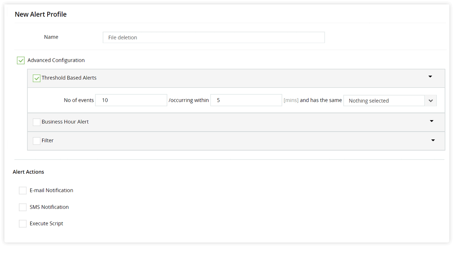 Create alert profile for group membership changes