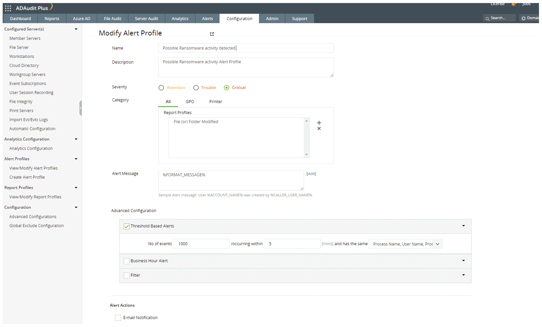 Trigger instant alerts