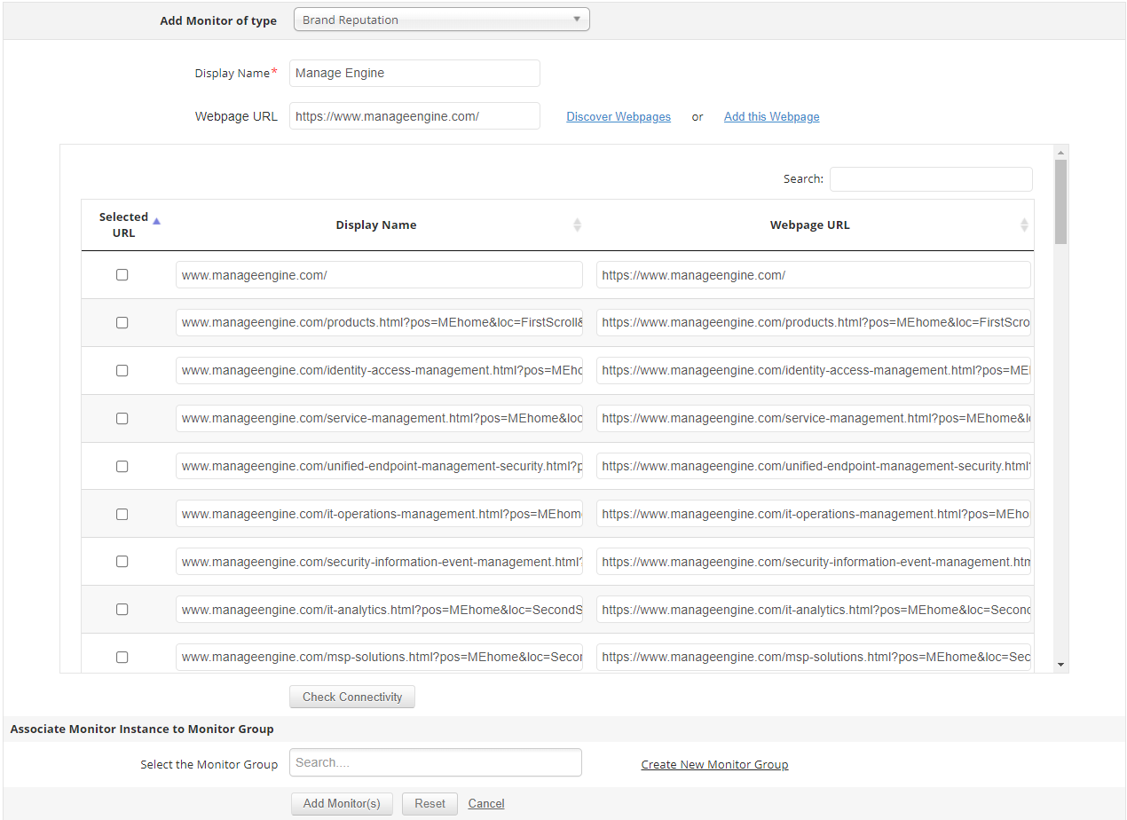 Brand Reputation Monitoring - ManageEngine Applications Manager