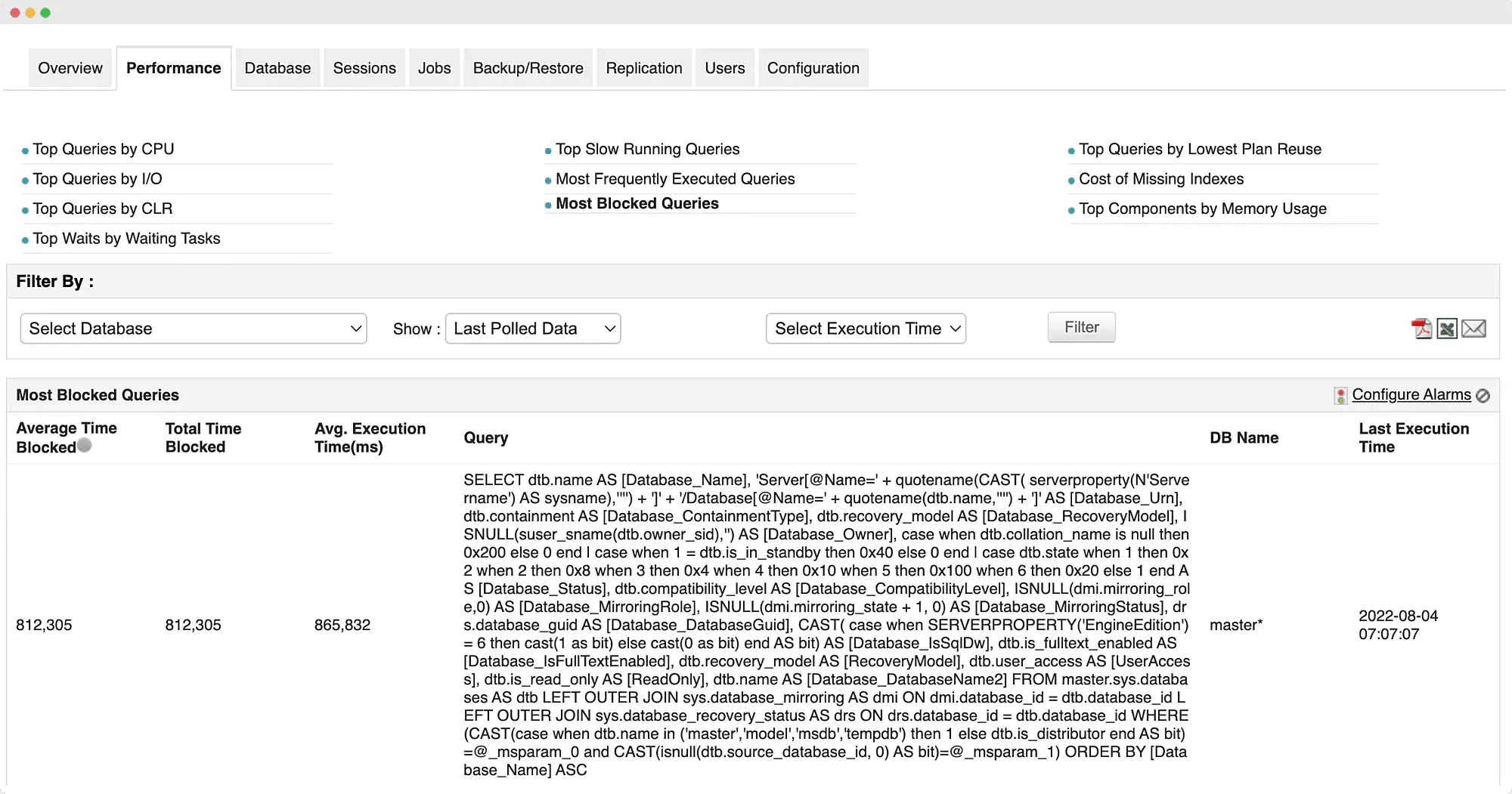 SQL monitoring tool SQL Monitoring
