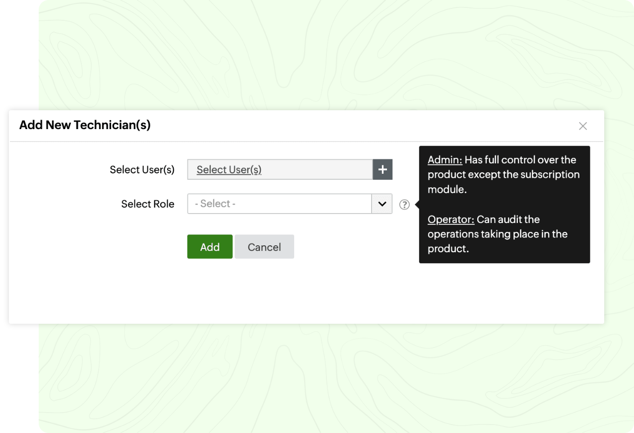 ManageEngine Identity360's help desk technician roles