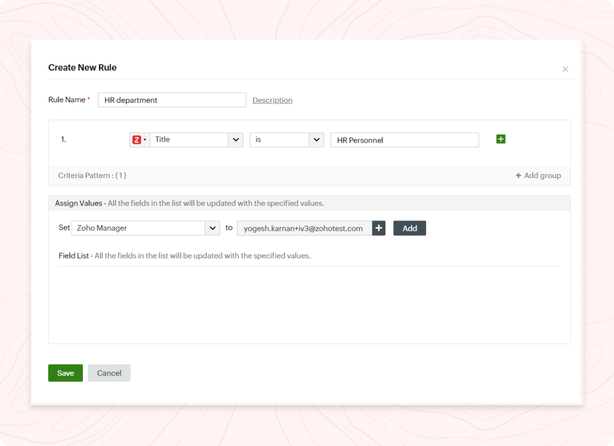 Règles de création