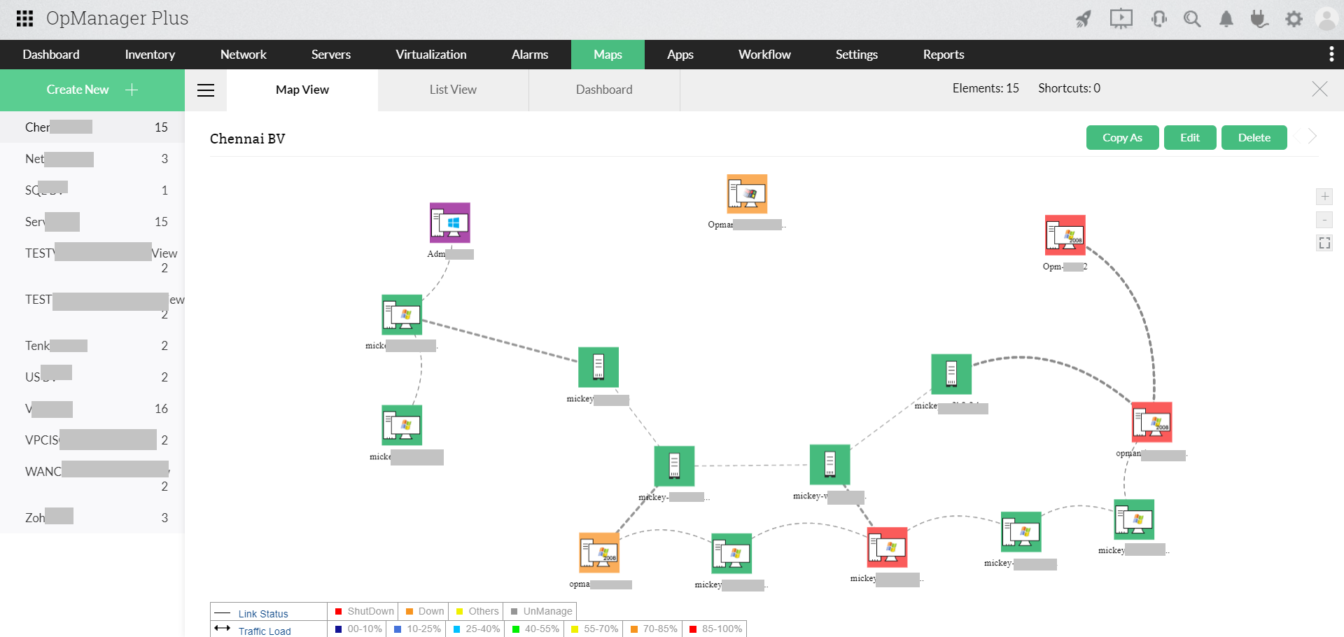 Business view - ManageEngine OpManager Plus