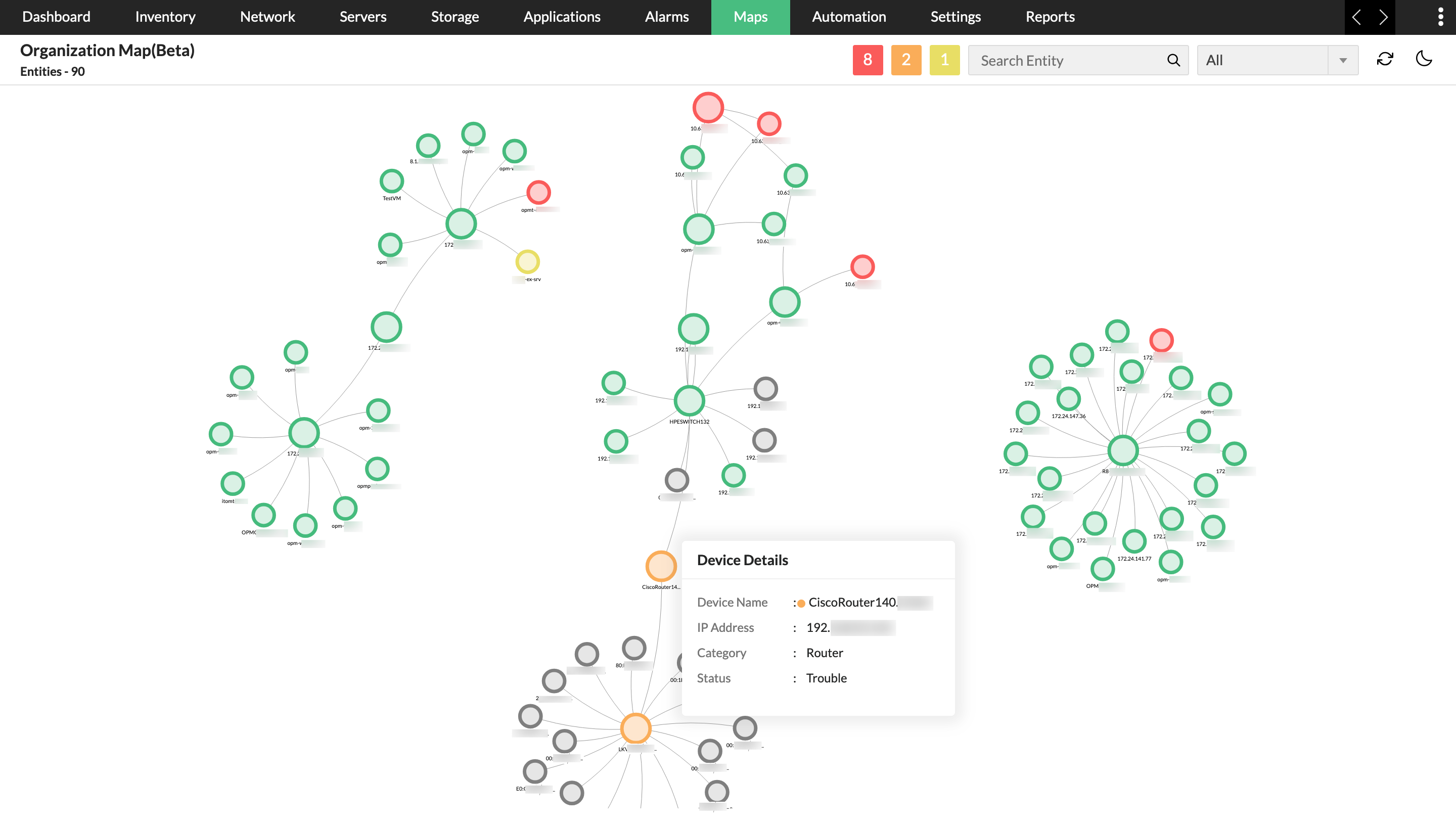 Never miss an uptime status update with network operations center views