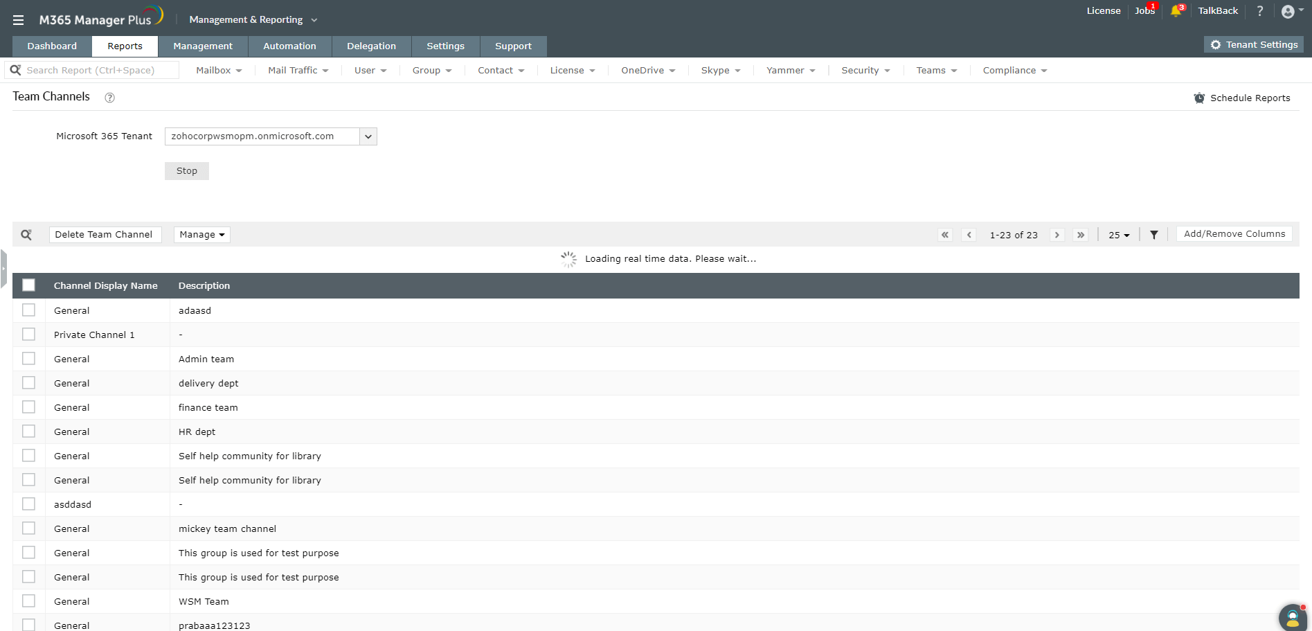 Rapport Canaux Teams