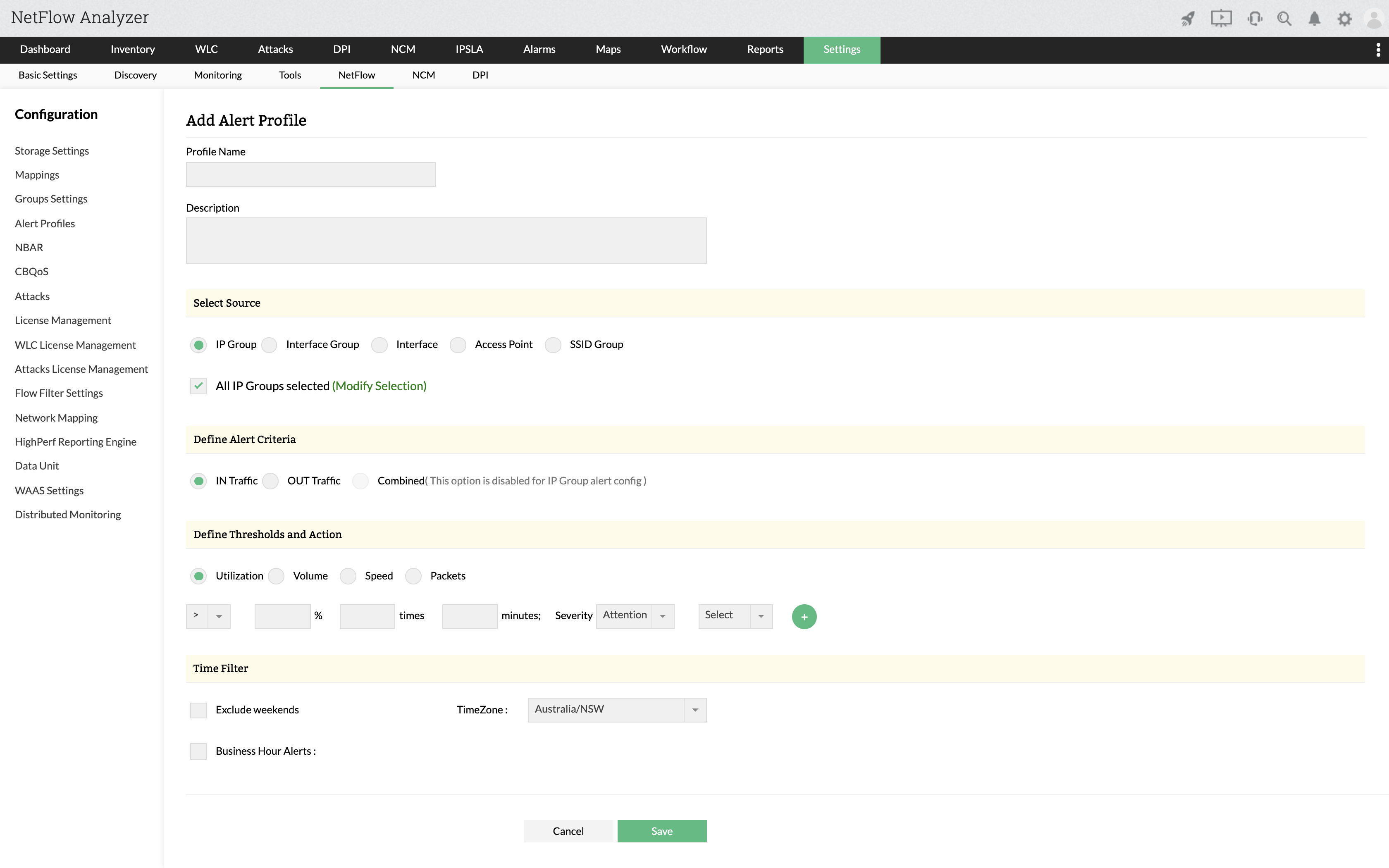 Wireless Network Bandwidth Controller - ManageEngine NetFlow Analyzer