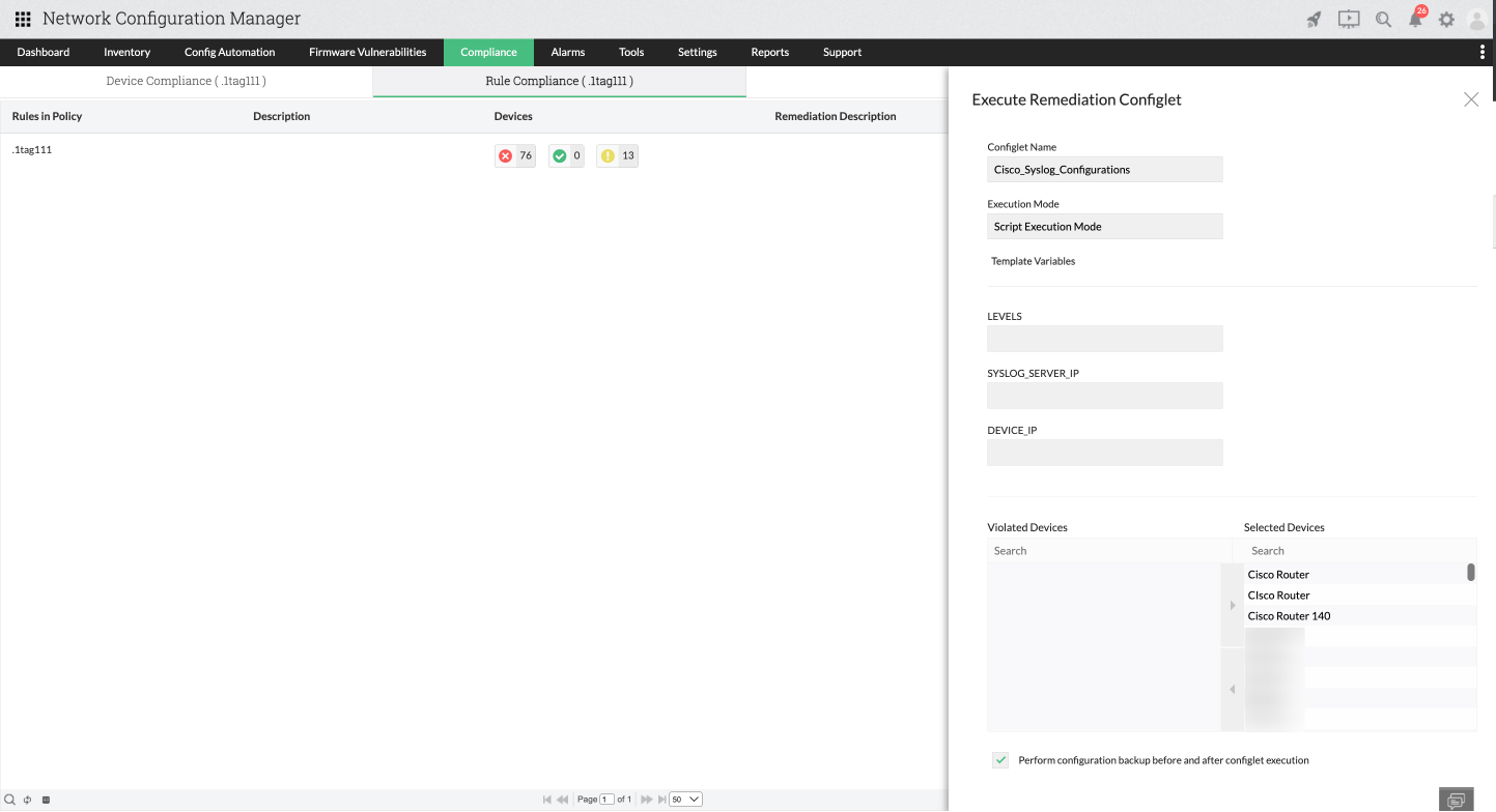 CIS Benchmark Compliance Software - ManageEngine Network Configuration Manager