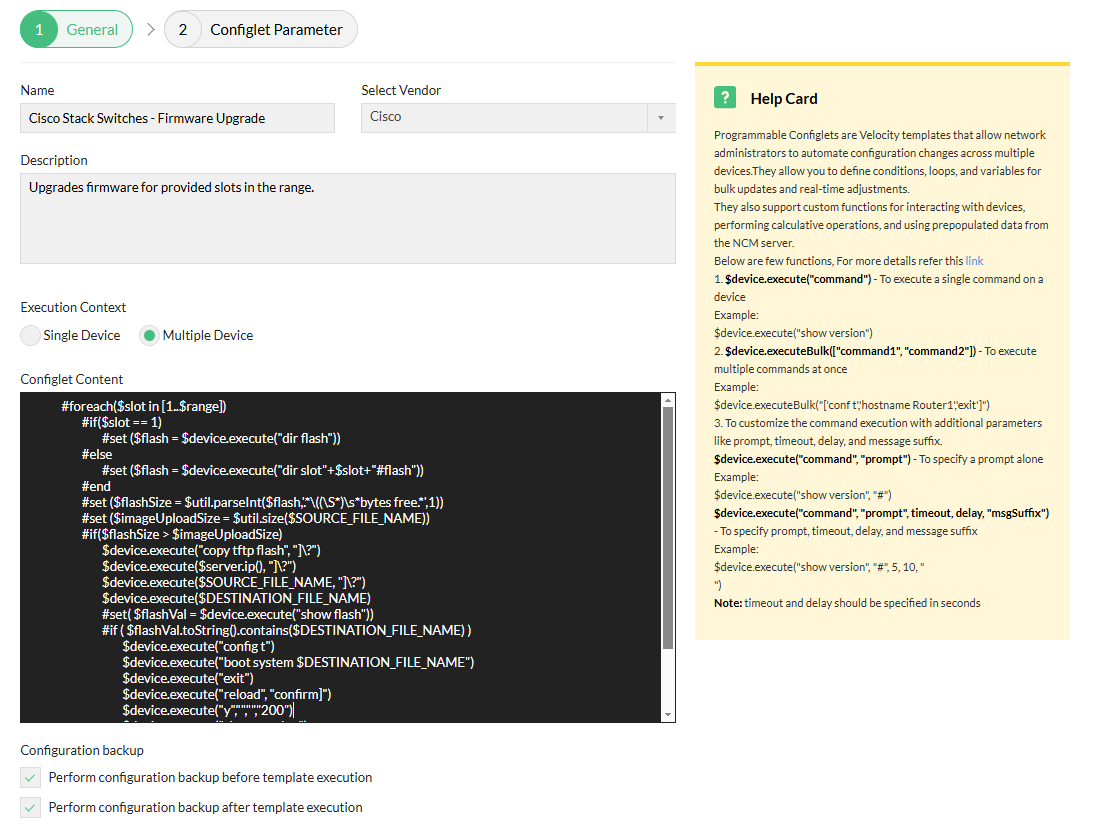 Conditional Firmware Upgrade - ManageEngine Network Configuration Manager