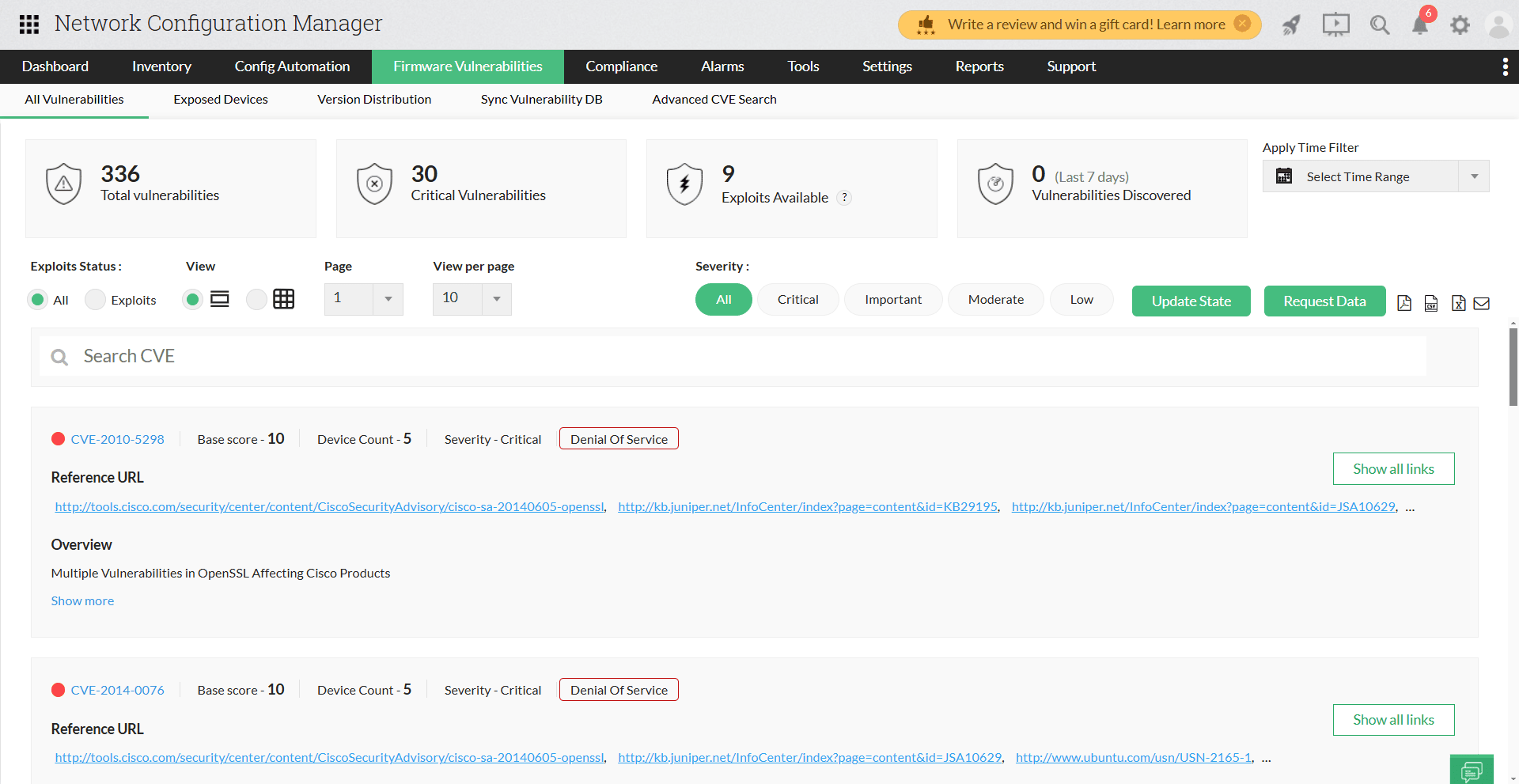 Firmware vulnerability management