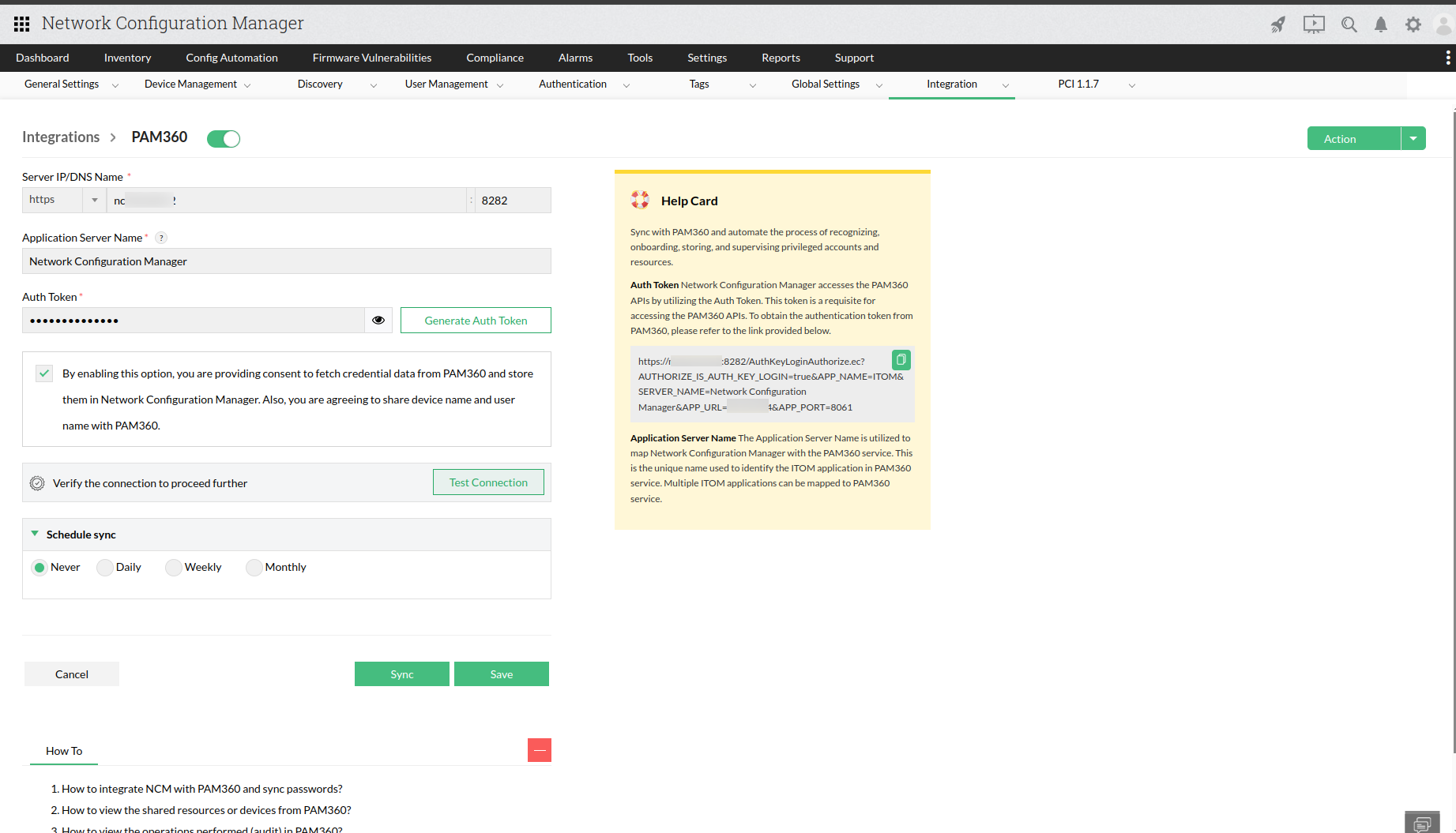 Synchronisation des identifiants planifiée in Network Configuration Manager