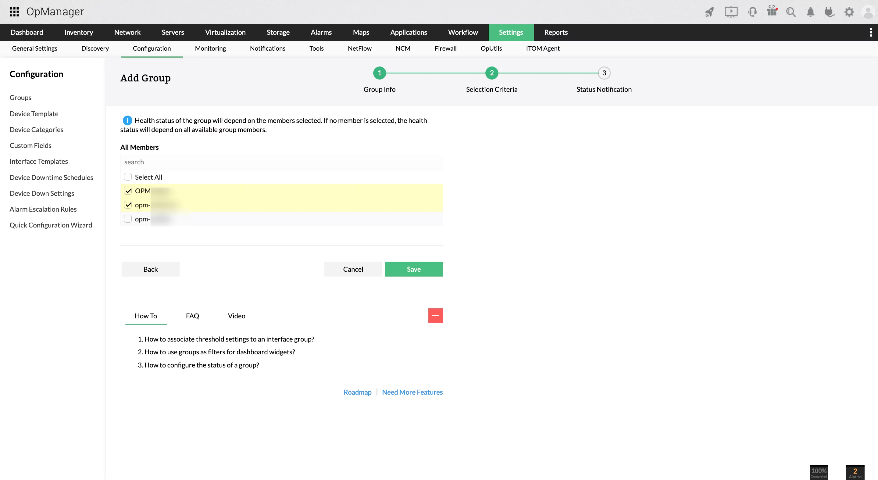 Grouping notifications- ManageEngine OpManager