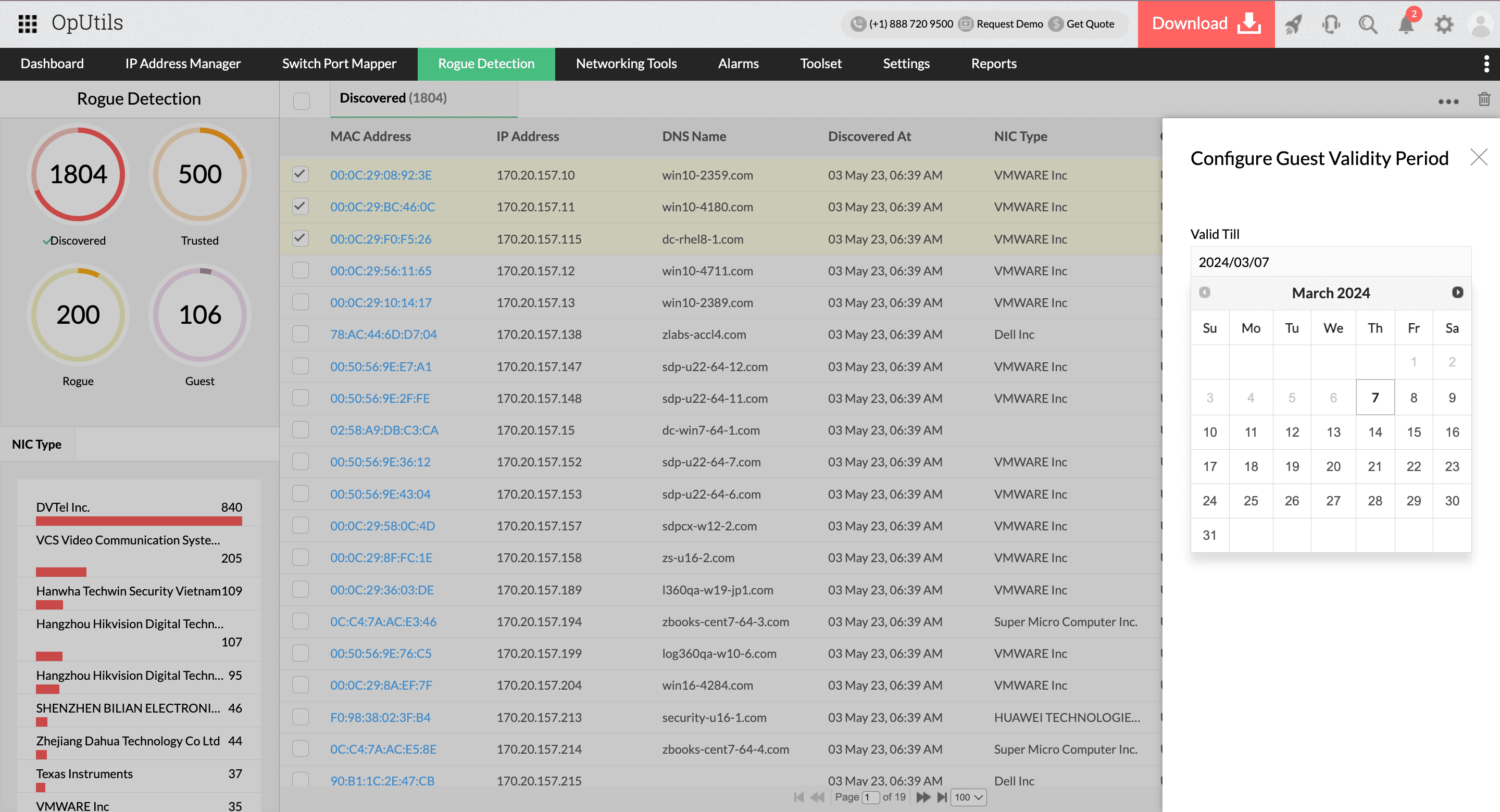 User device tracking - ManageEngine OpUtils