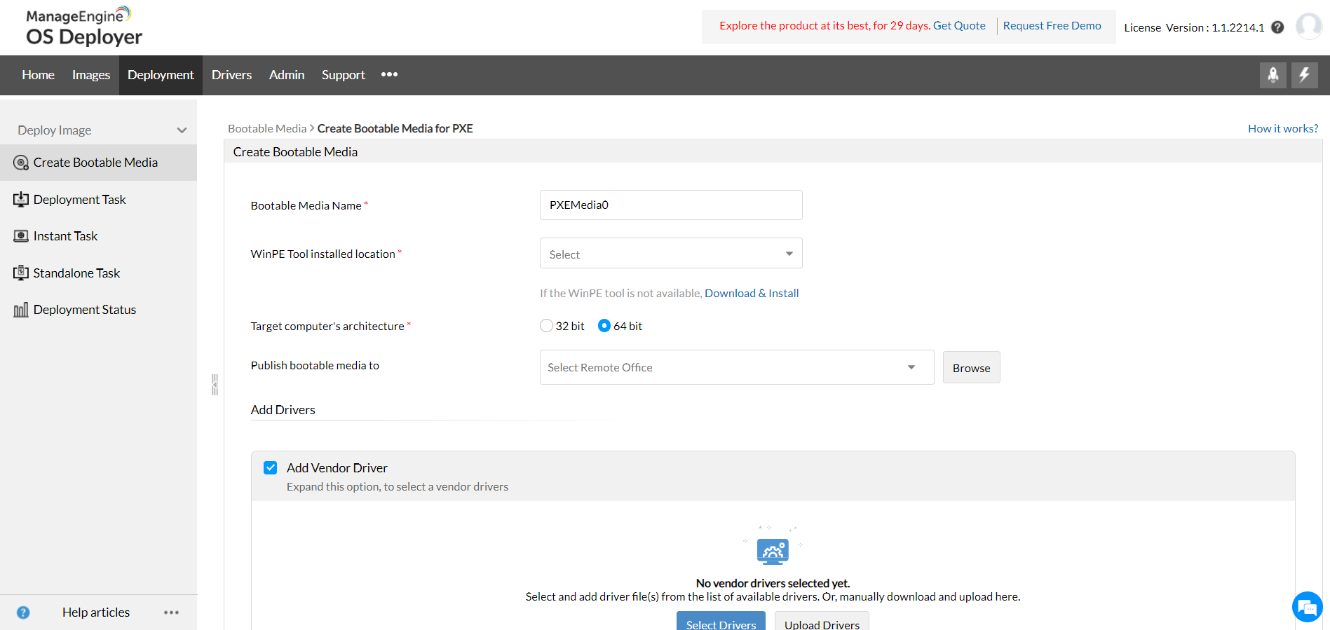 Pixie boot - ManageEngine OS Deployer