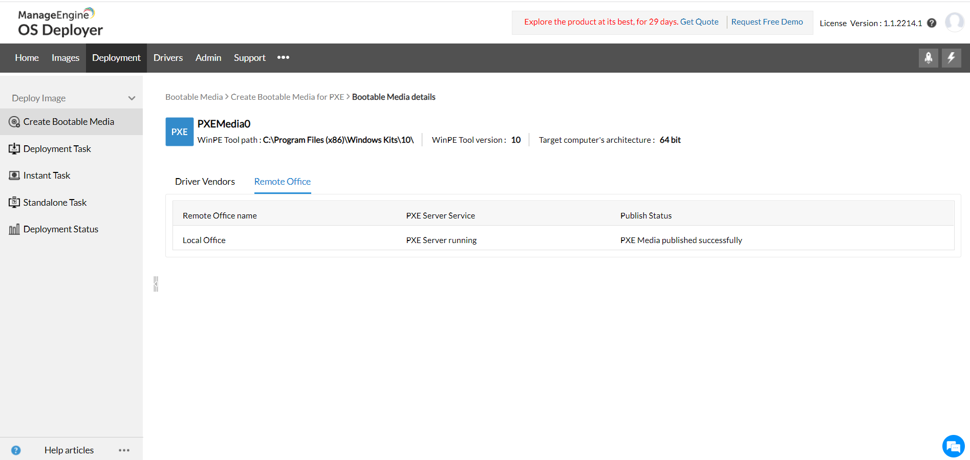 PXE server - ManageEngine OS Deployer