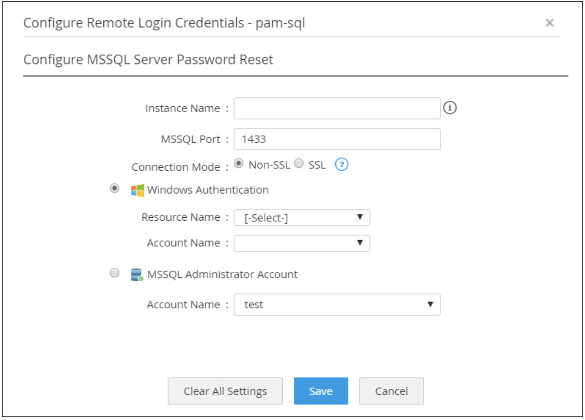 Configuration des identifiants de connexion à distance dans PAM360