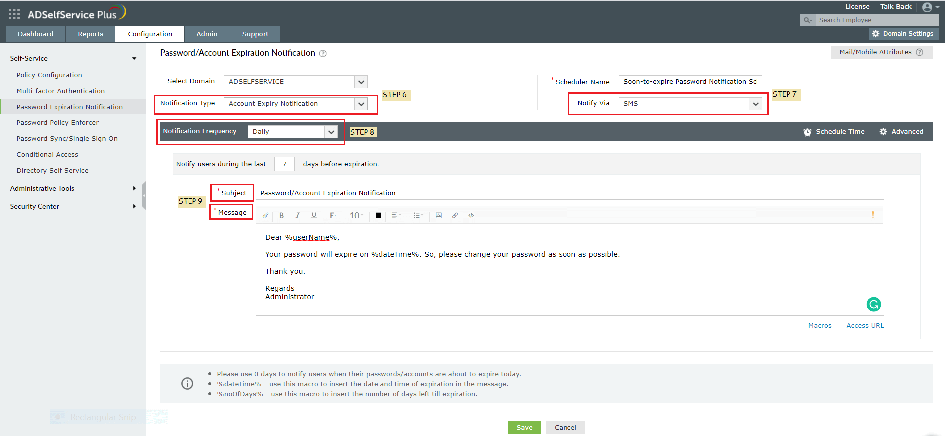PowerShell scripts to notify Active Directory domain users on account expiration