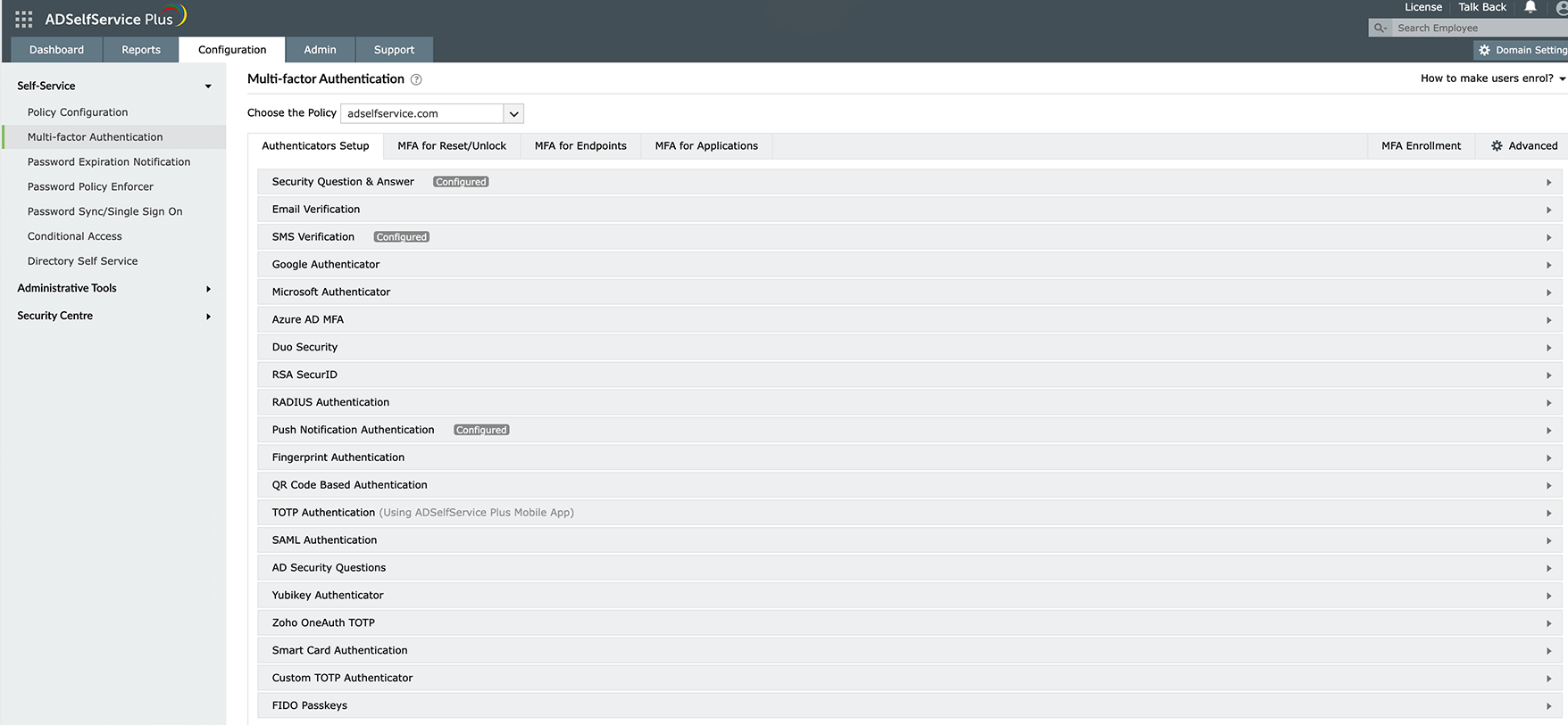 Account takeover protection with ADSelfService Plus &ndash; Adaptive MFA