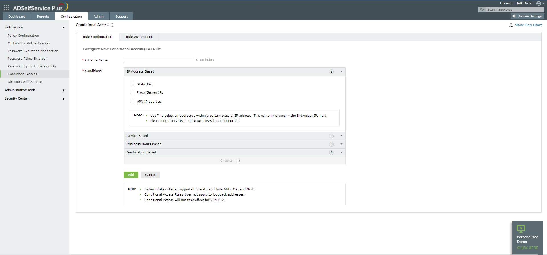 Configure conditional access
