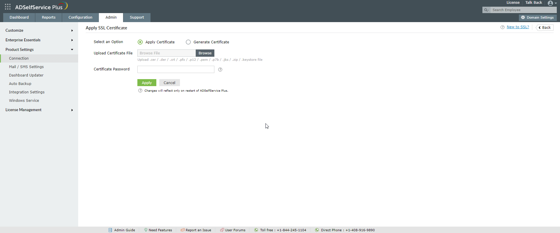 How to install existing PFX Certificate