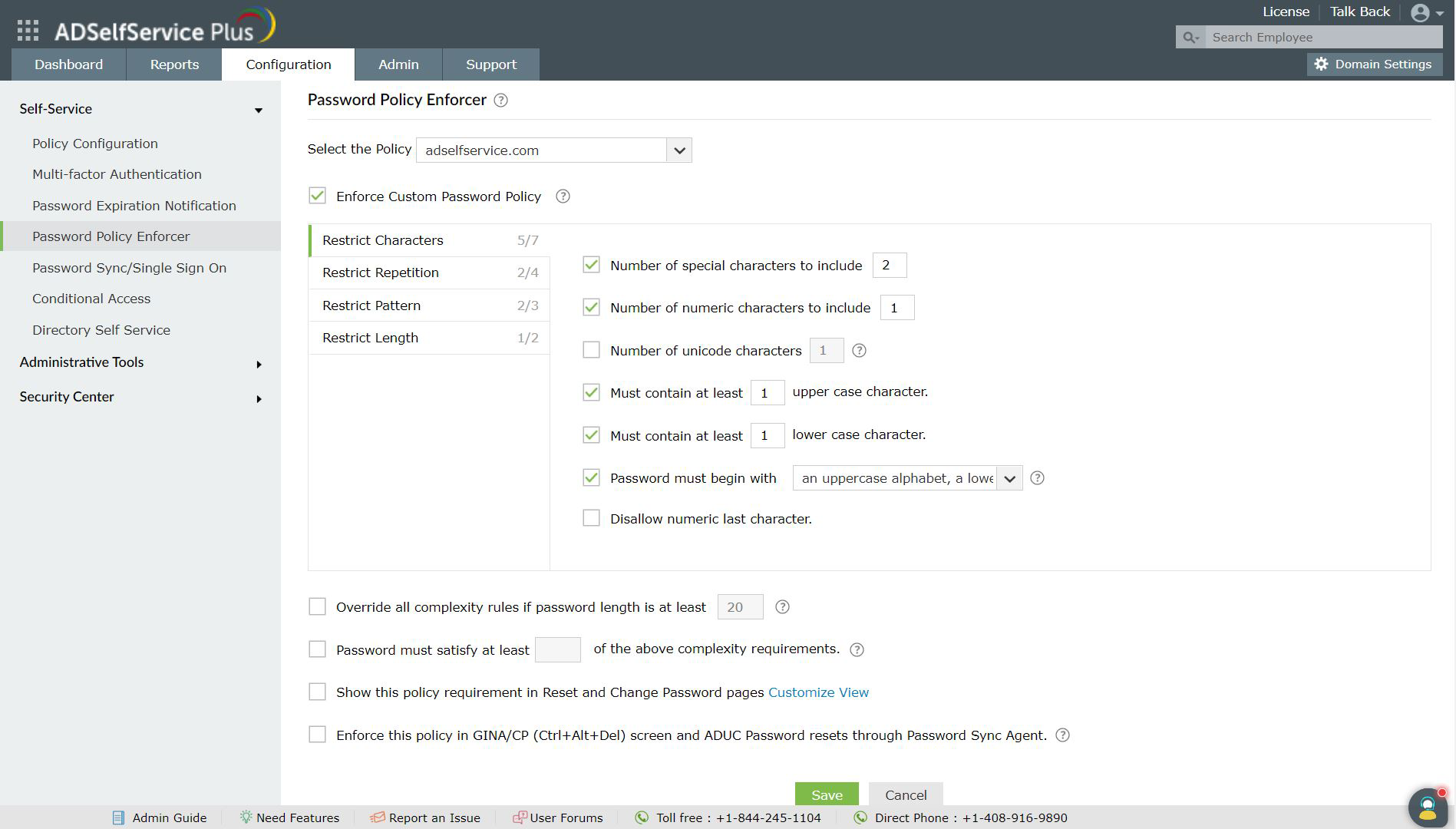 Password policy enforcer