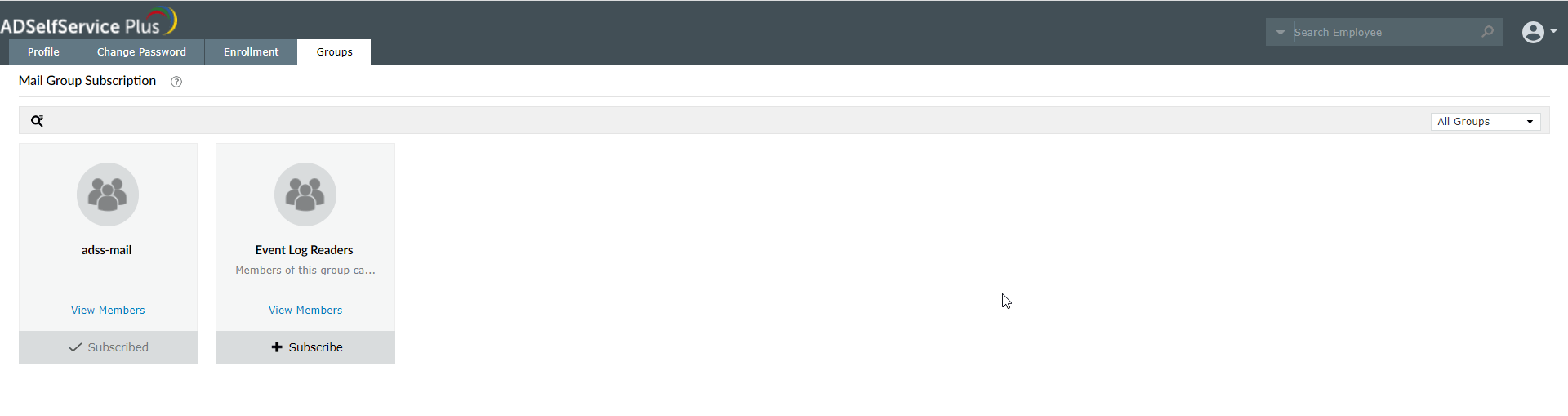 Self-service group management